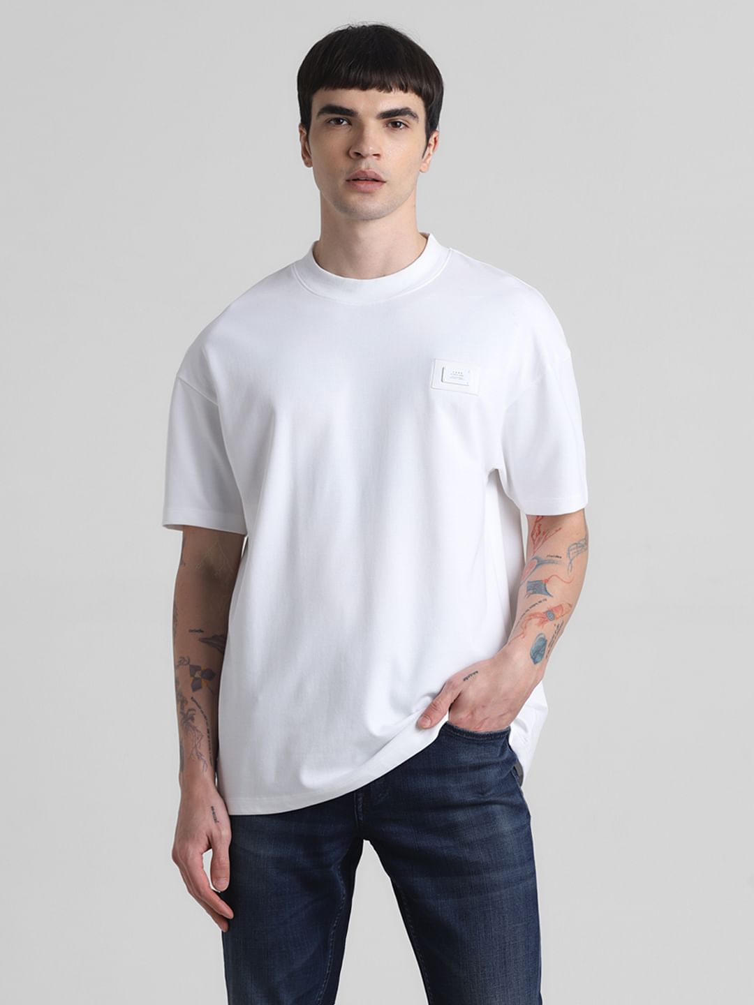 White Oversized Crew Neck T-shirt