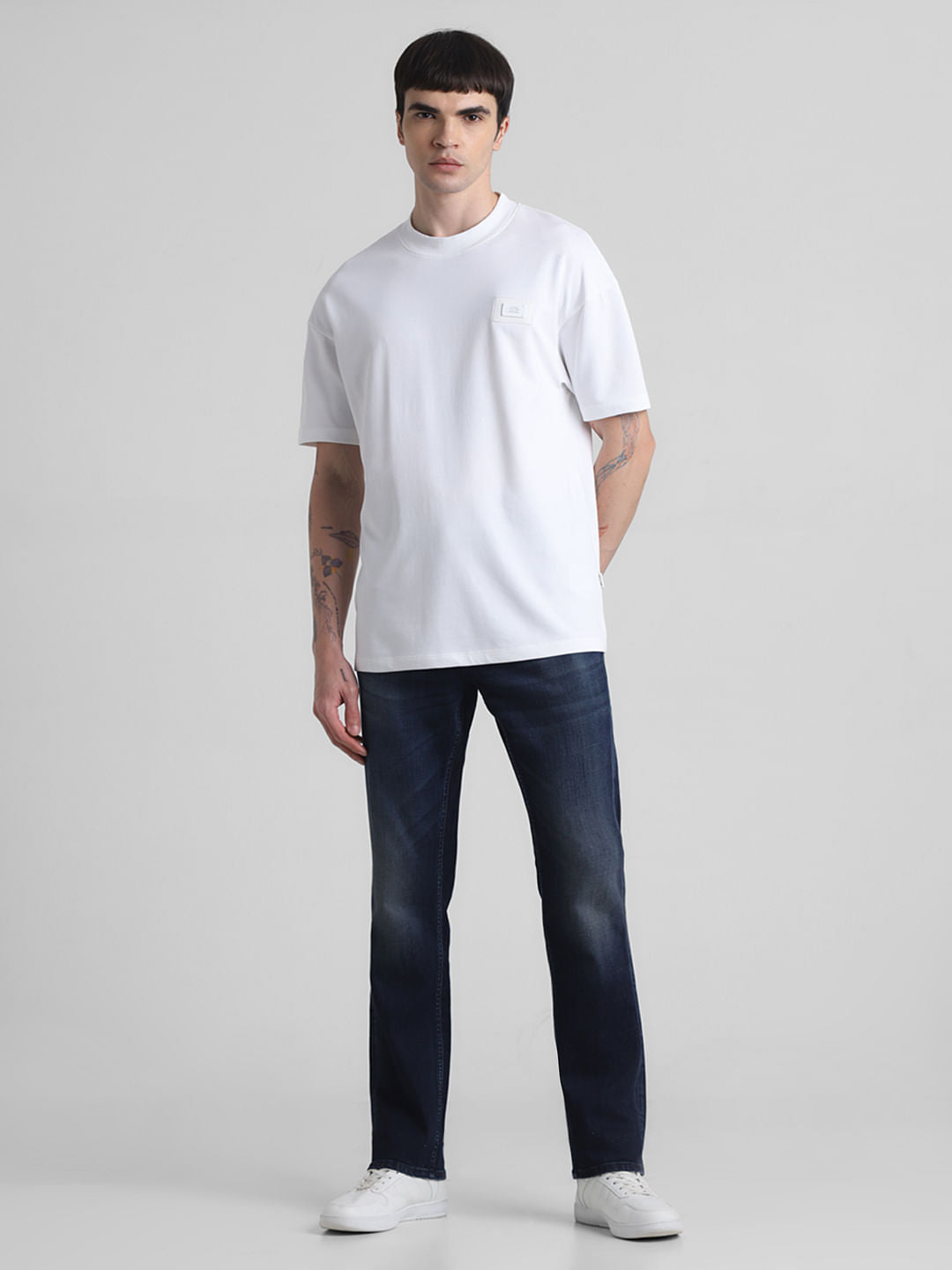 White Oversized Crew Neck T-shirt