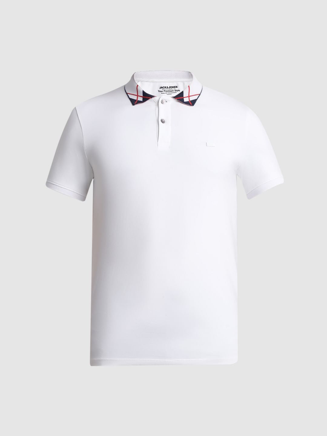 White Jacquard Polo T-shirt