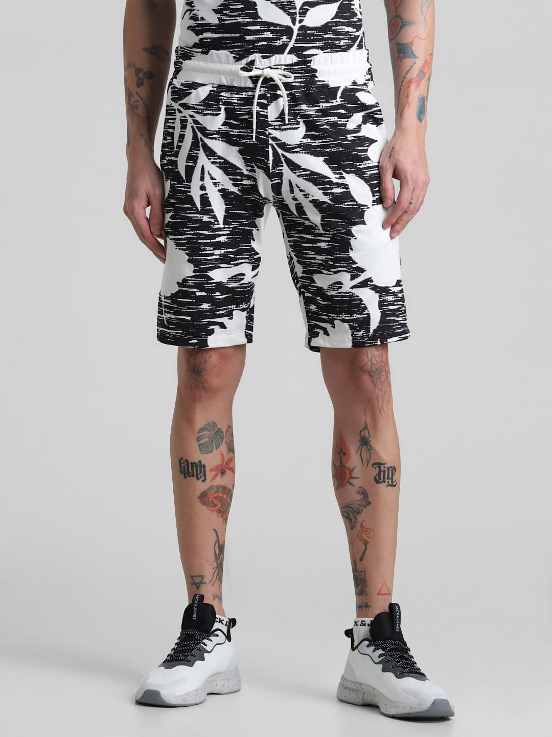 Black Printed Co-ord Set Sweatshorts