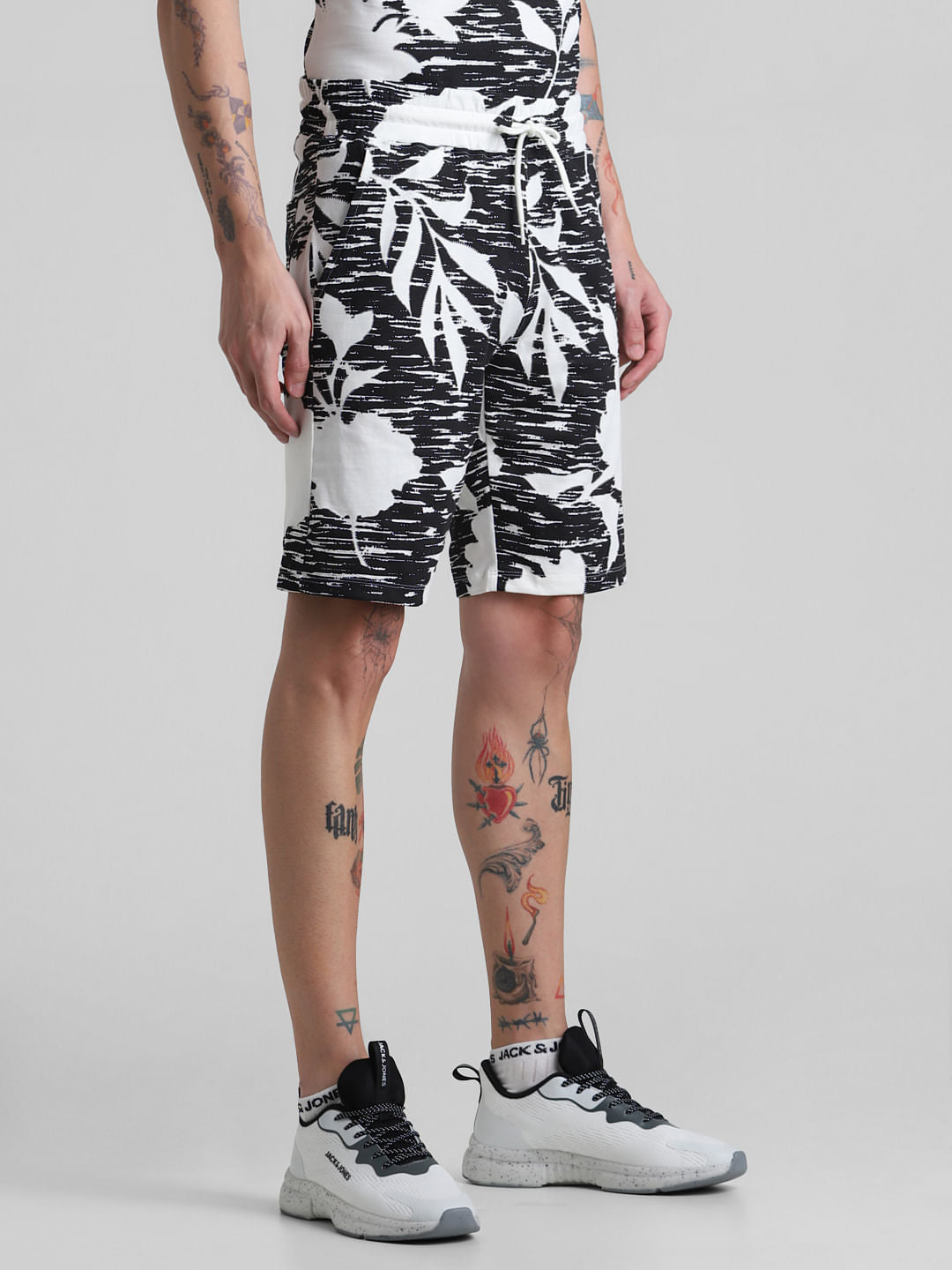 Black Printed Co-ord Set Sweatshorts