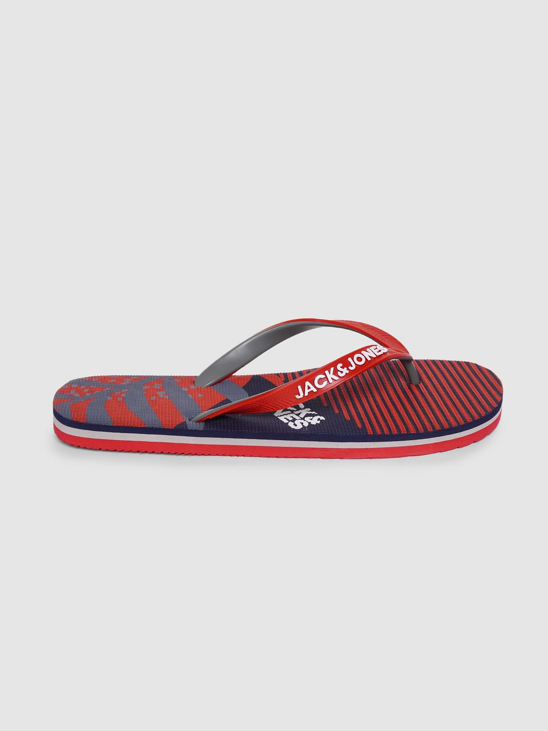 Red Printed Flip Flops