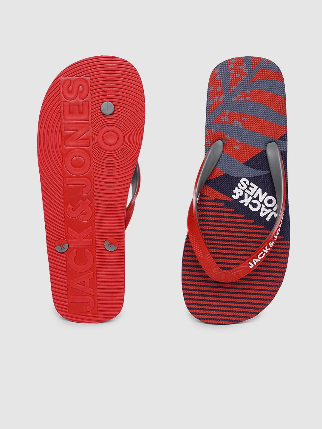 Red Printed Flip Flops