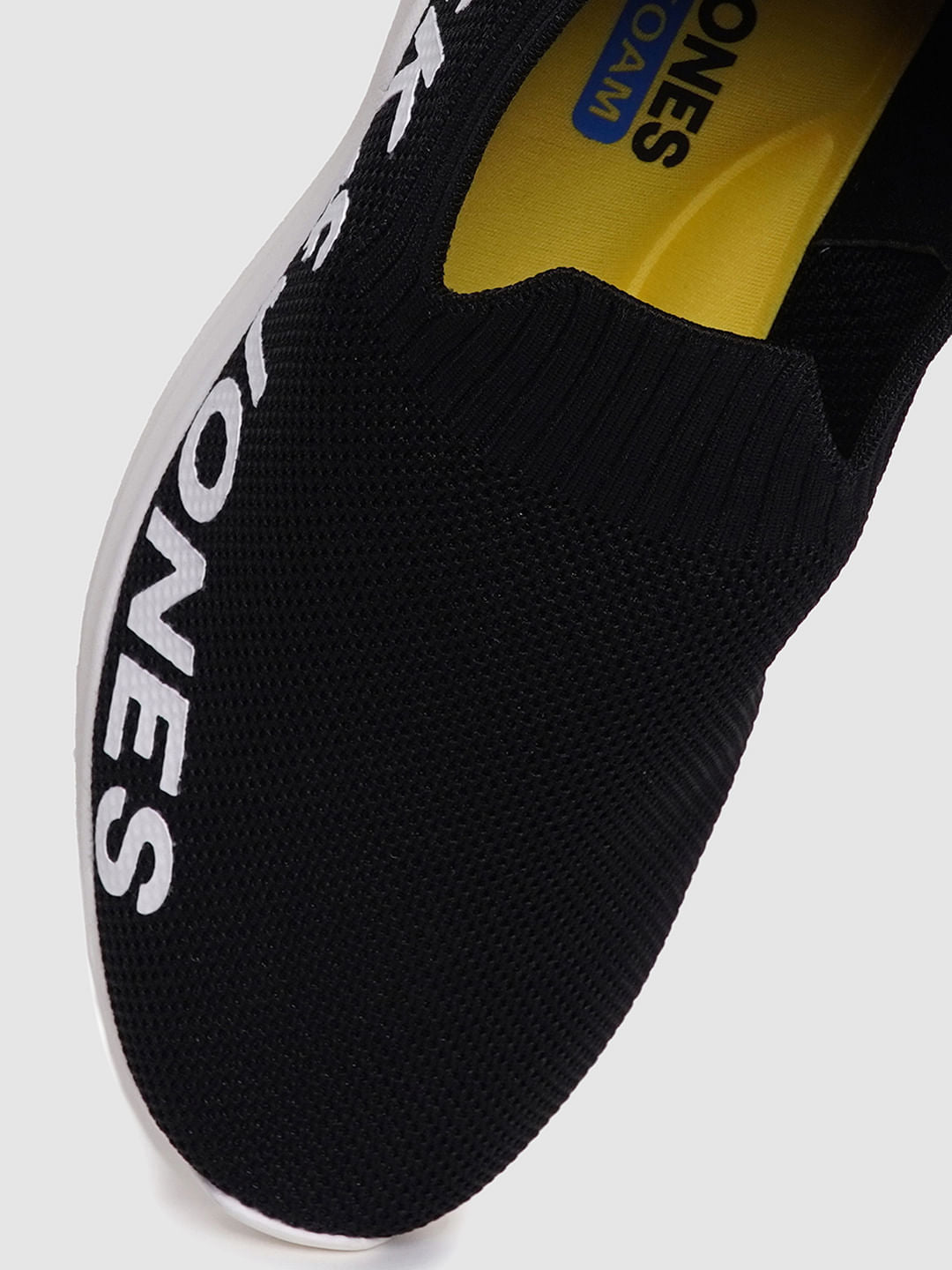 Black Logo Print Slip On Sneakers