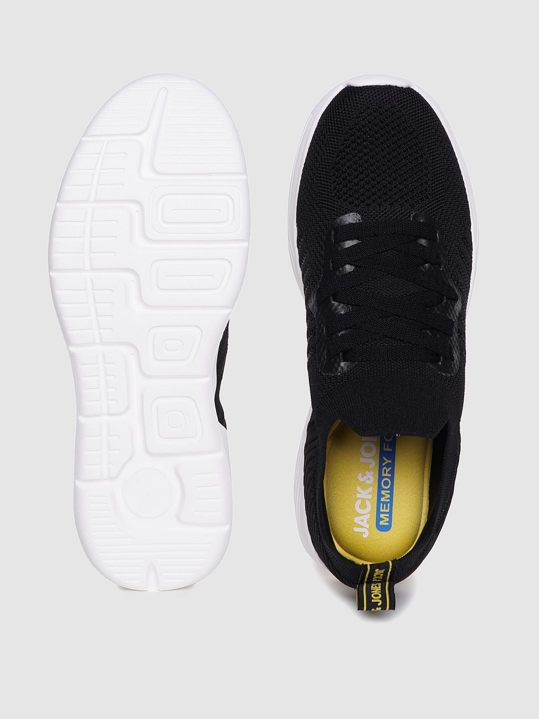 Black Logo Print Lace Up Sneakers