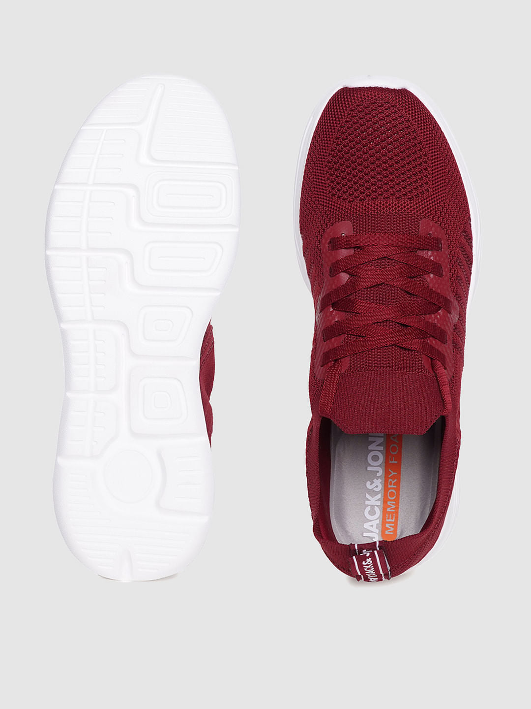 Red Logo Print Lace Up Sneakers