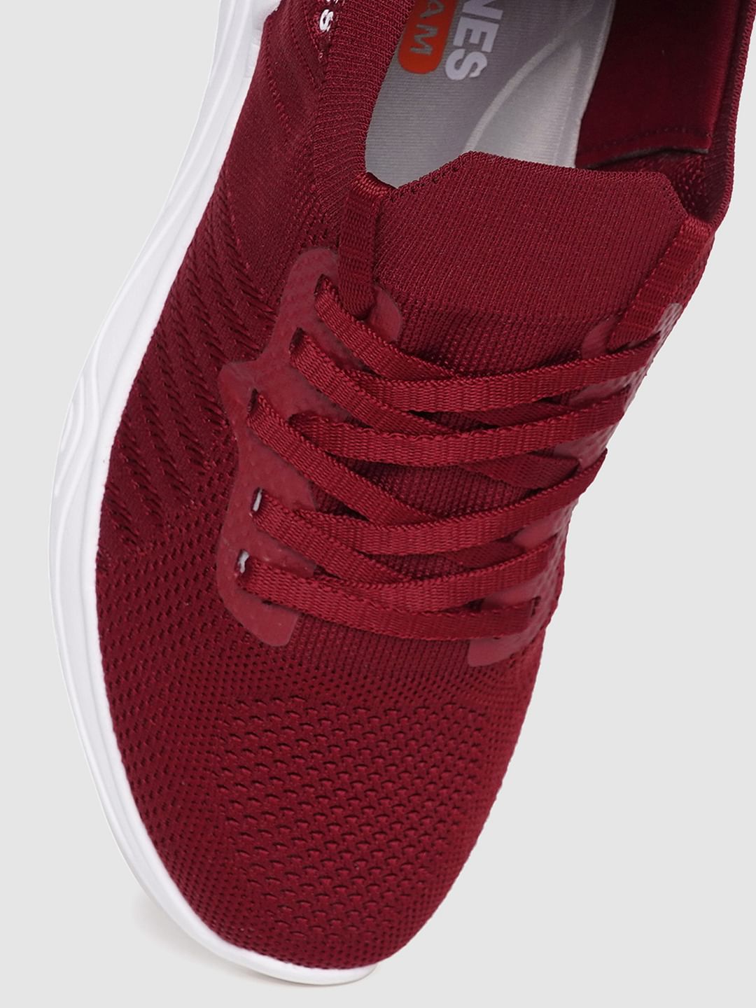 Red Logo Print Lace Up Sneakers