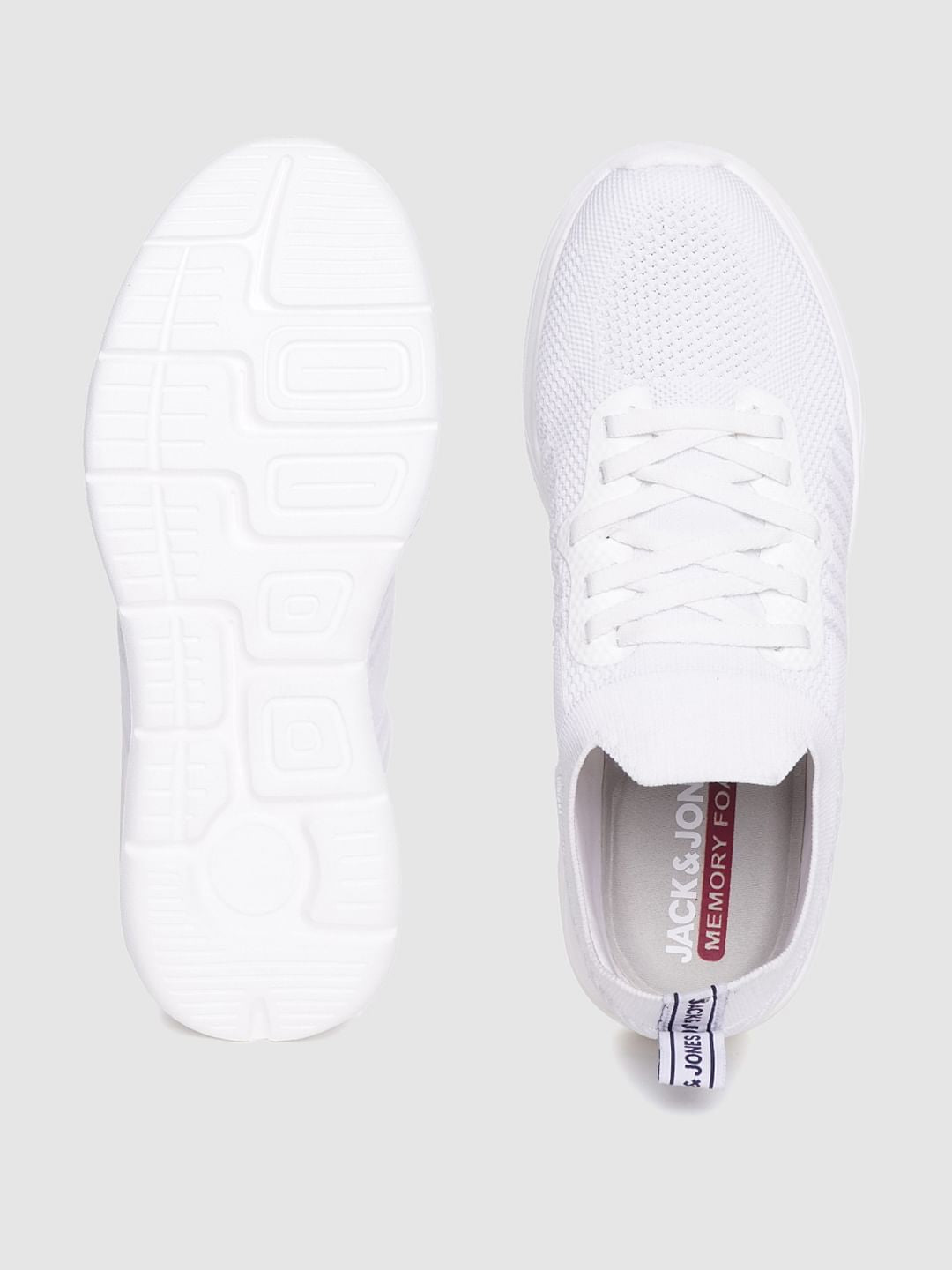 White Logo Print Lace Up Sneakers