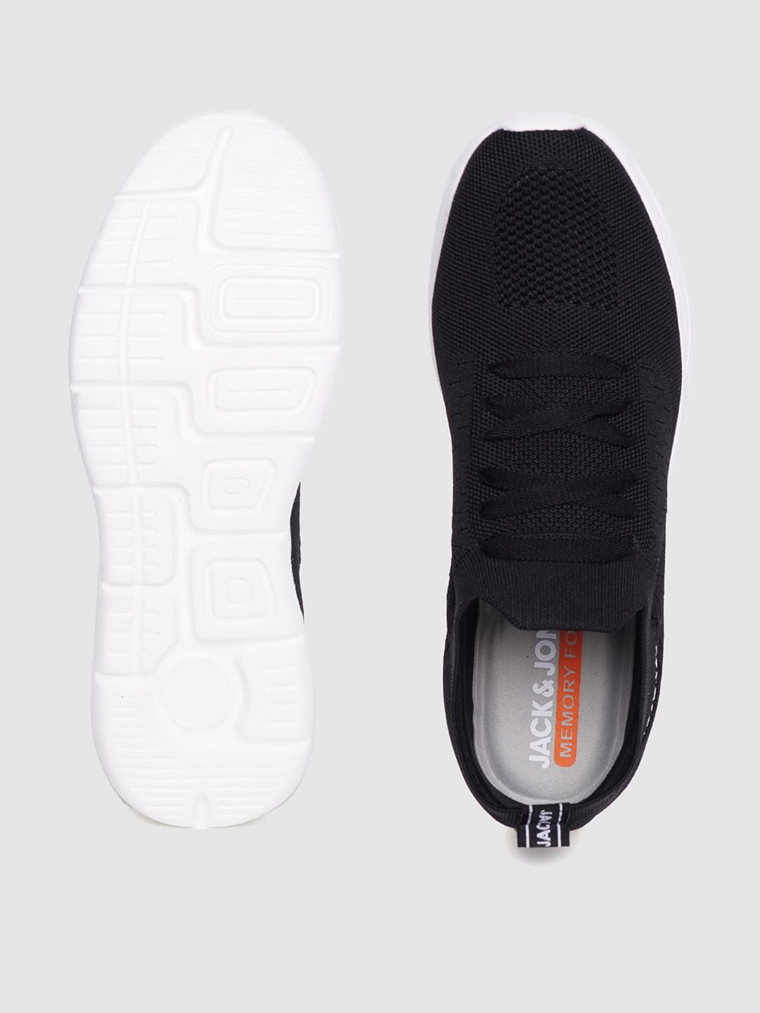 Black Logo Print Lace Up Sneakers