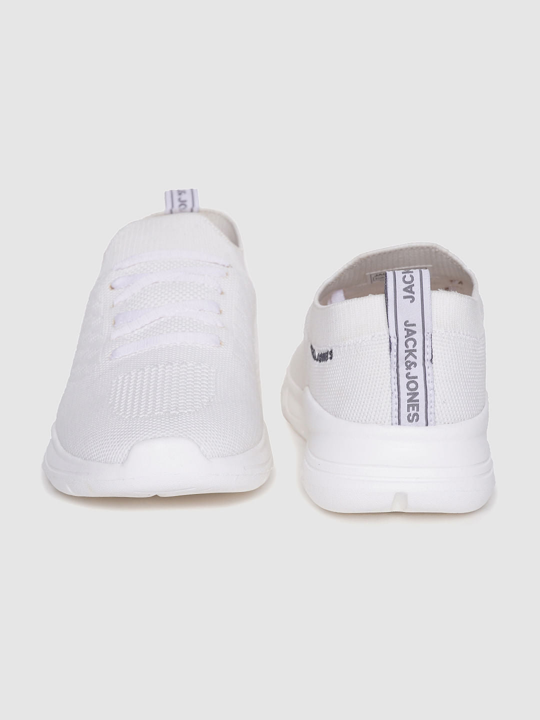 White Logo Print Lace Up Sneakers