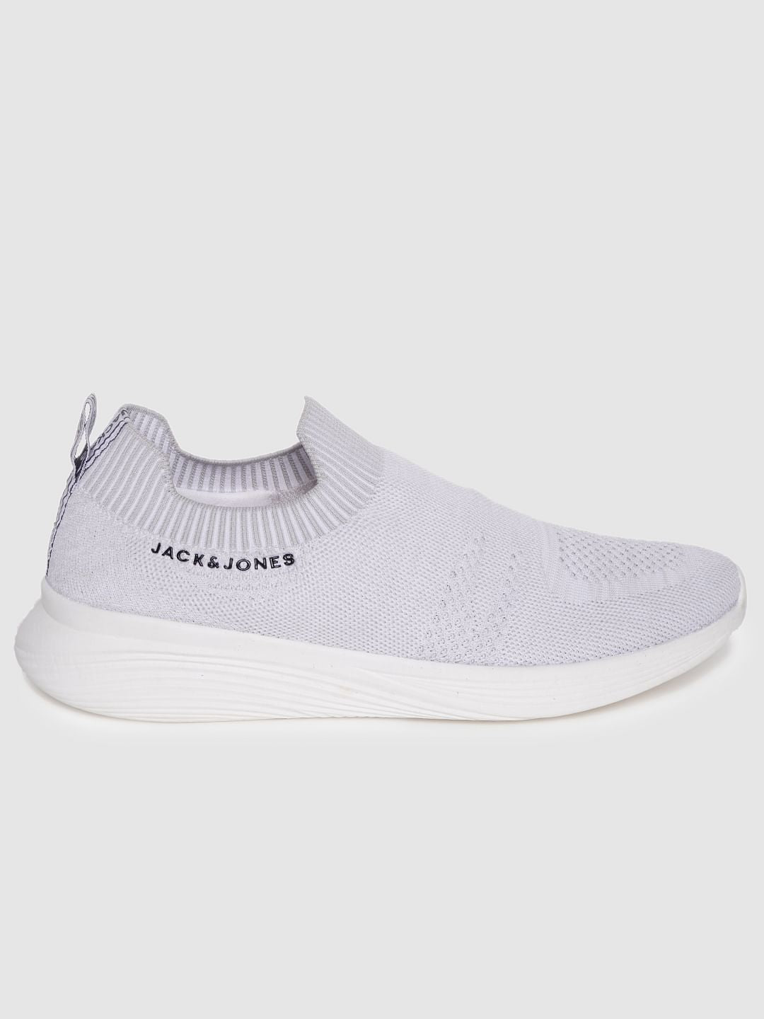 White Self-Design Slip On Sneakers