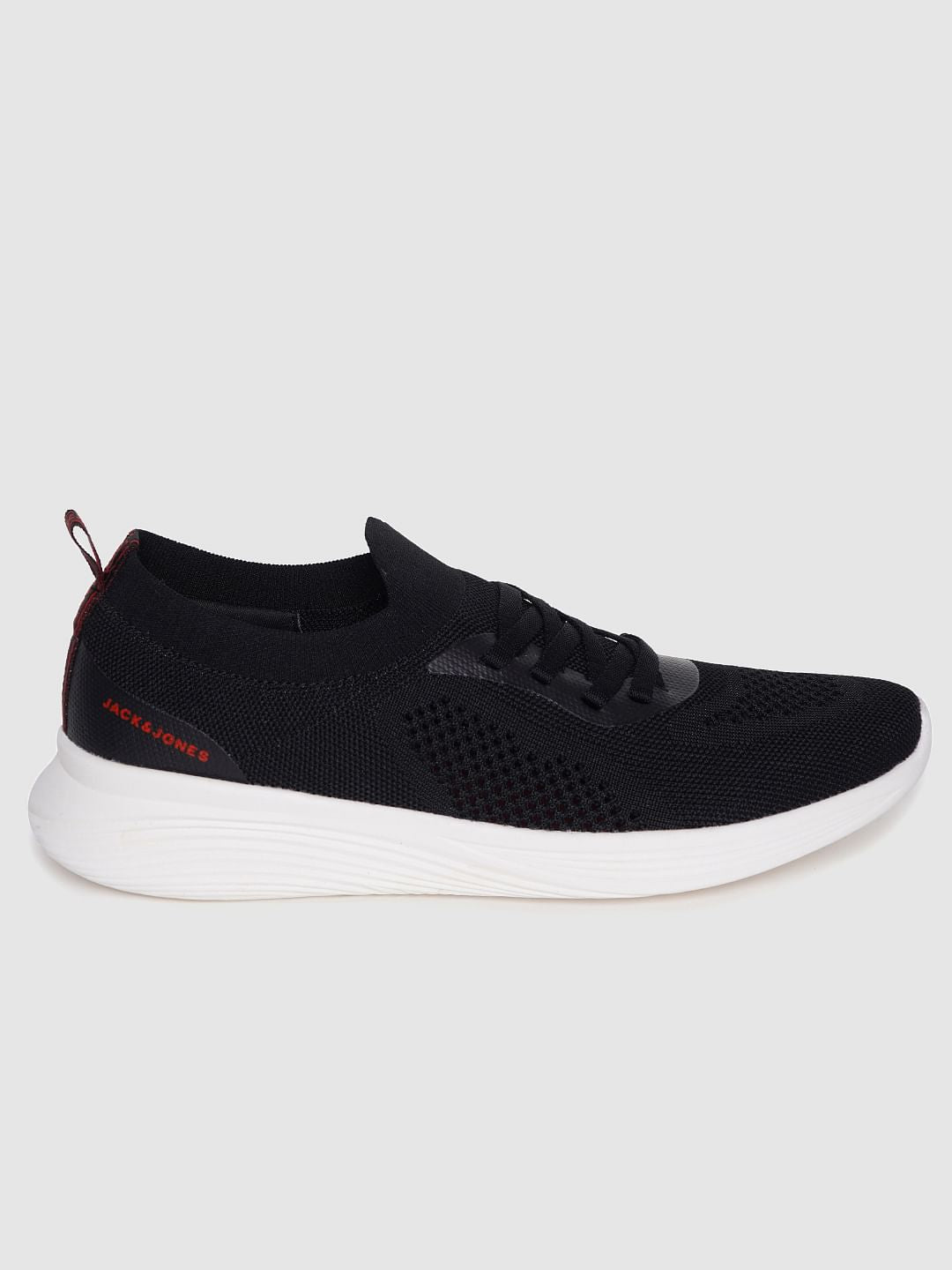 Black Knit Lace Up Sneakers