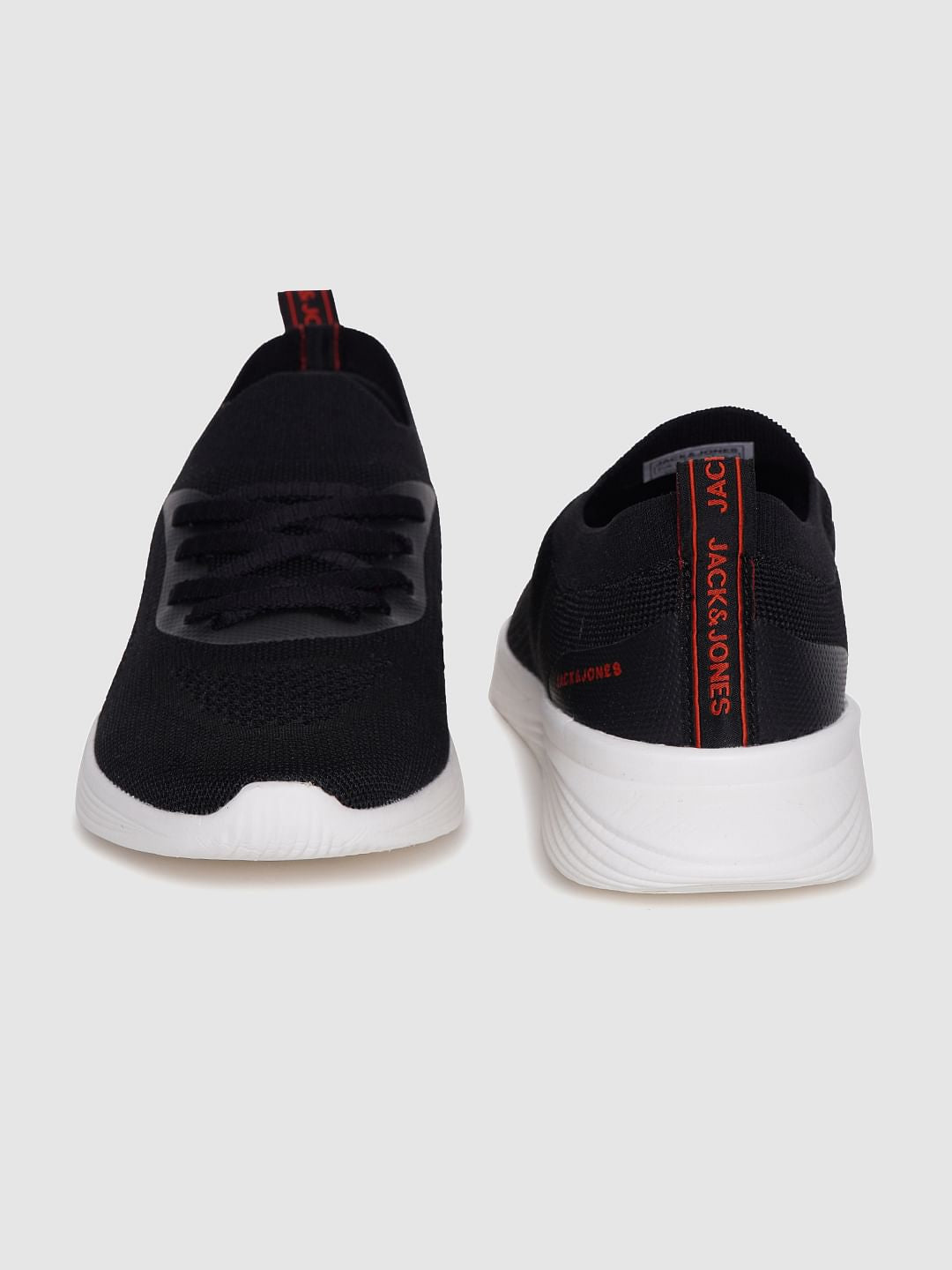 Black Knit Lace Up Sneakers
