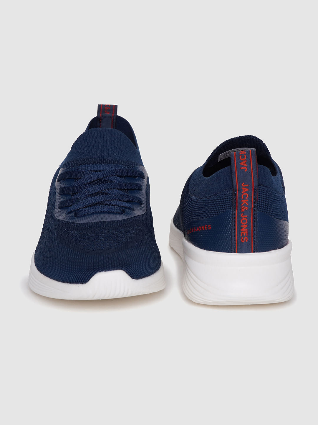 Blue Knit Lace Up Sneakers