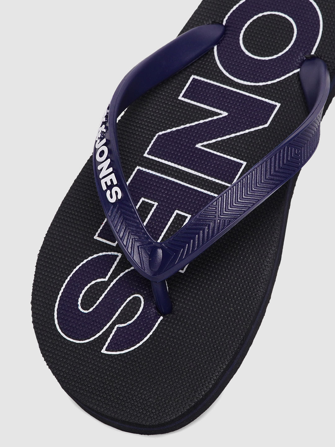 Black Logo Print Flip Flops