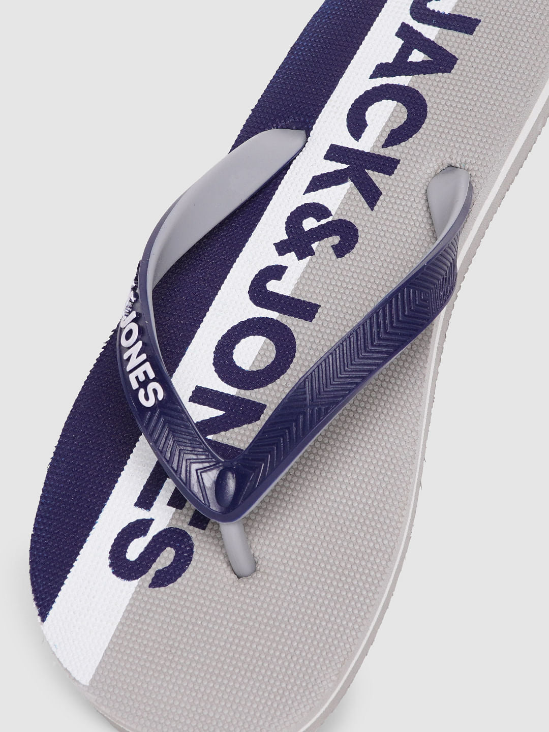 Blue Logo Print Flip Flops