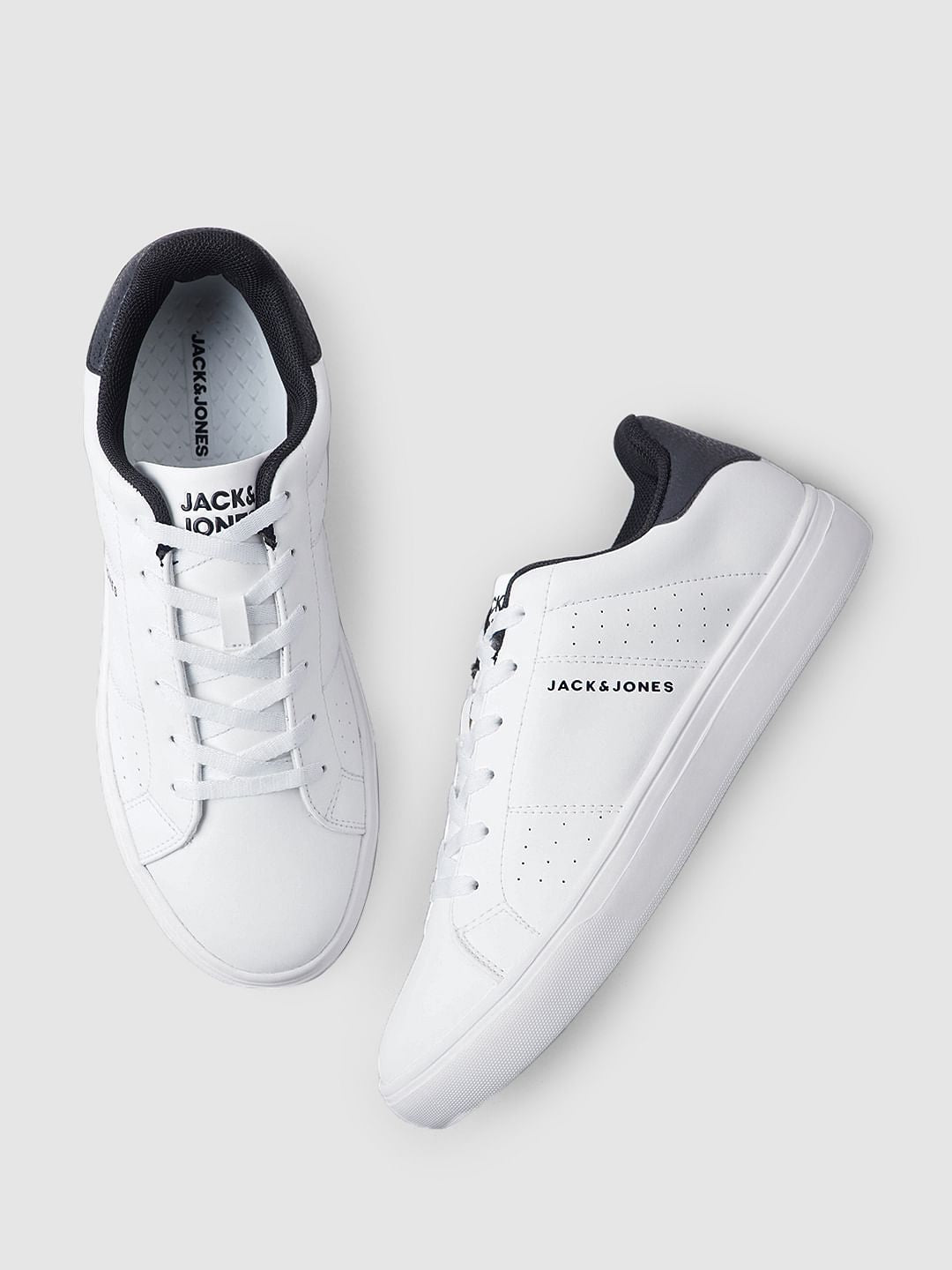 White Colourblocked Casual Sneakers
