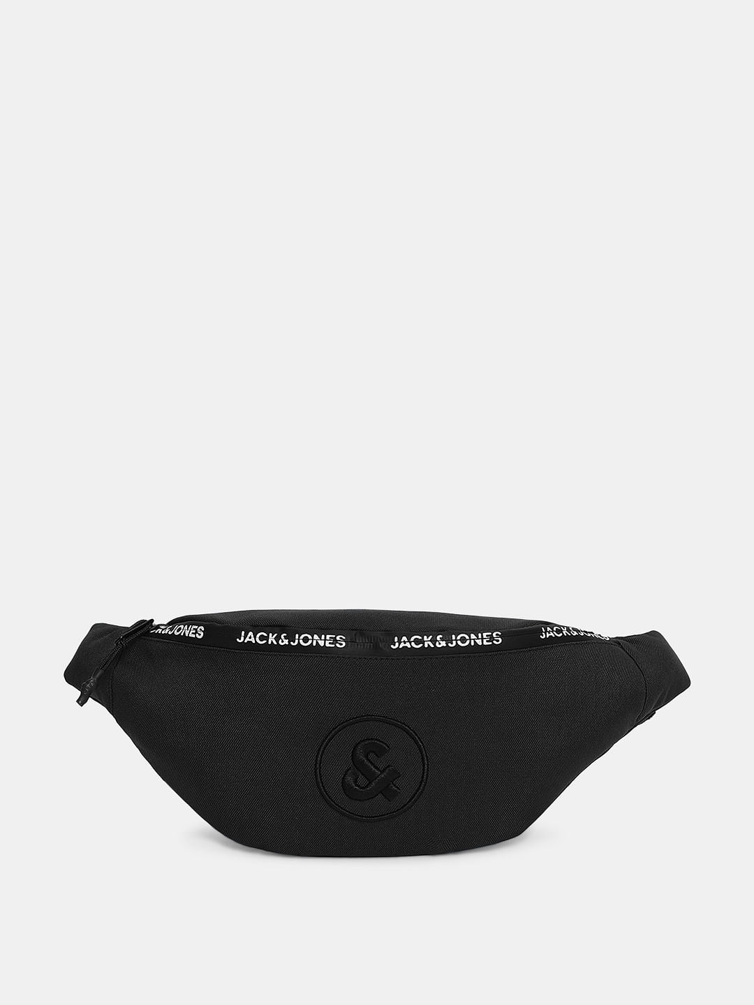 Black Logo Print Bumbag