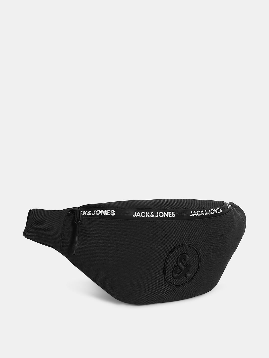 Black Logo Print Bumbag