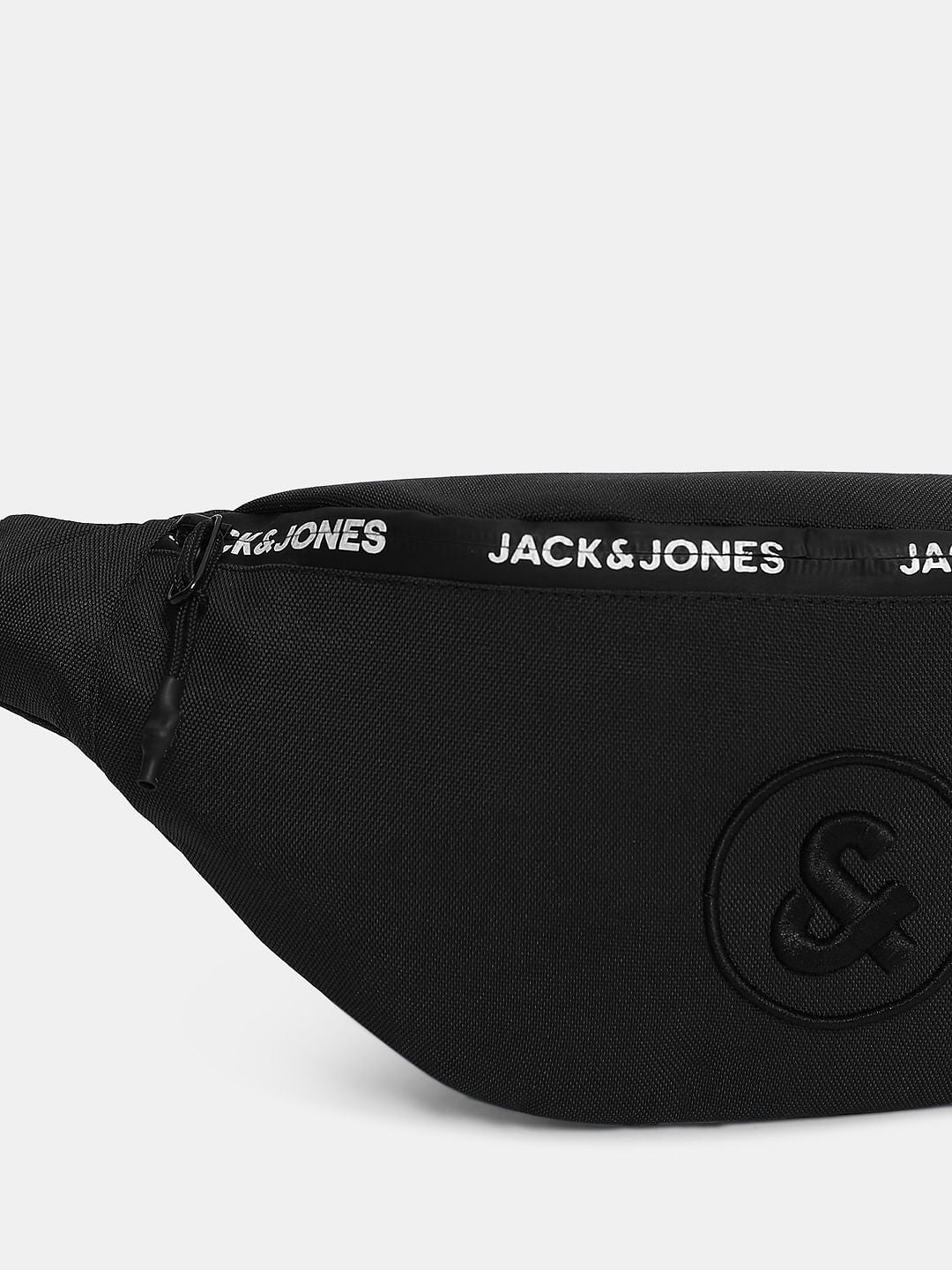 Black Logo Print Bumbag