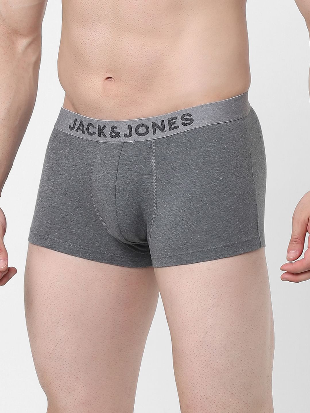 Grey Logo Print Trunks