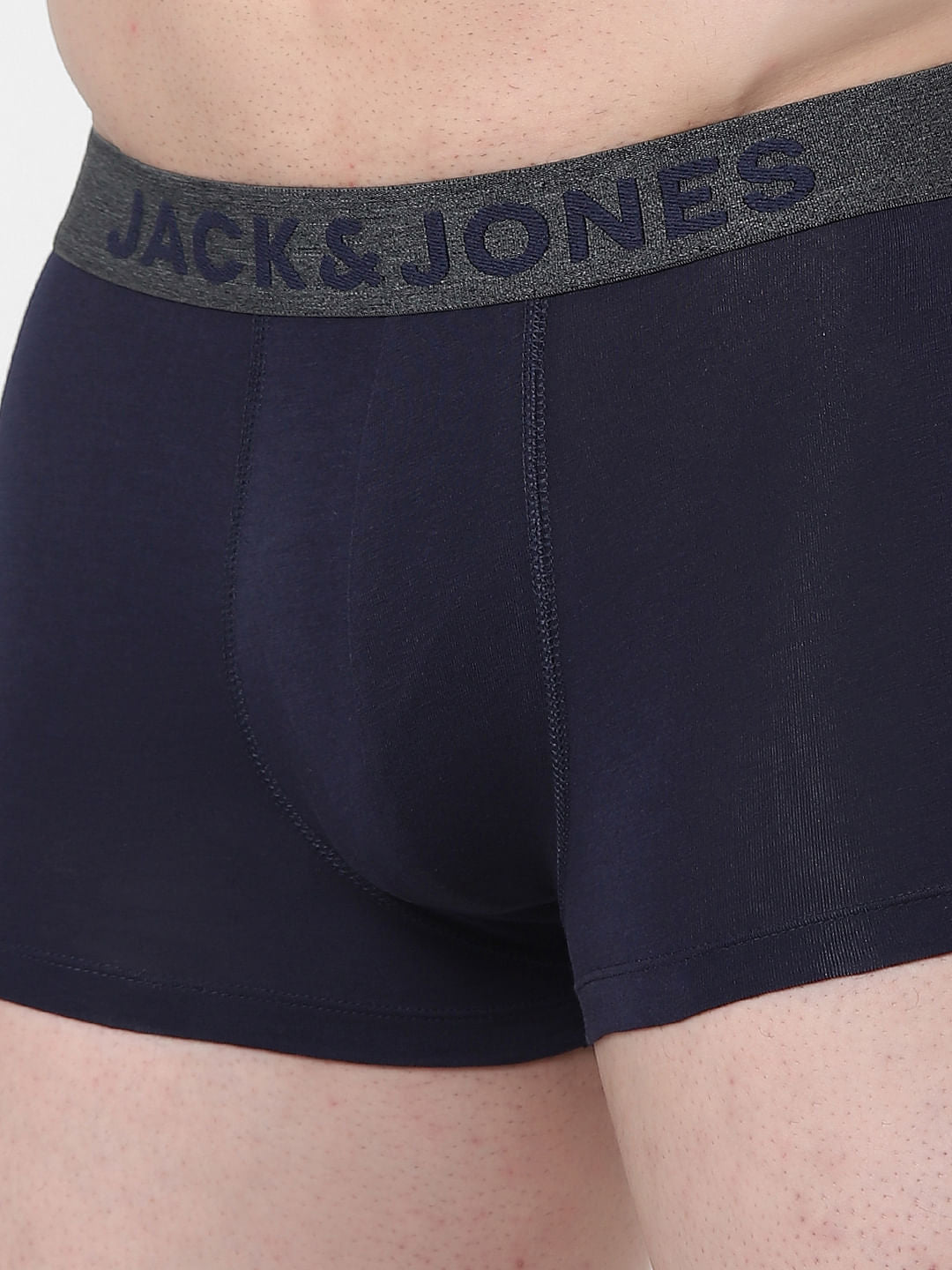 Navy Blue Logo Print Trunks