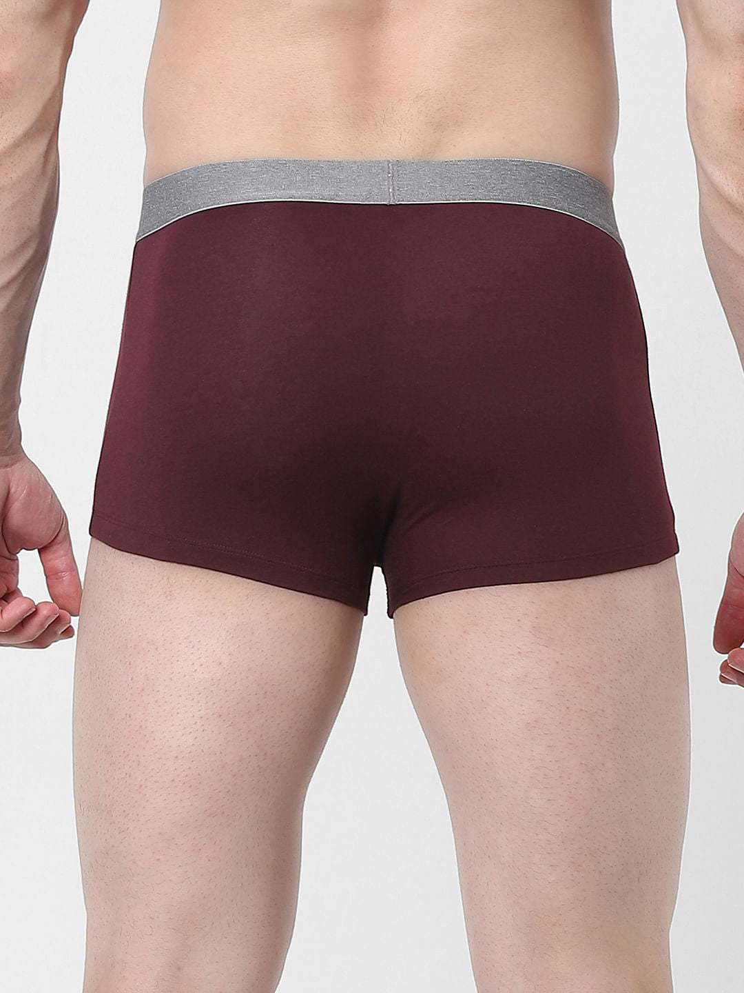 Maroon Logo Print Trunks