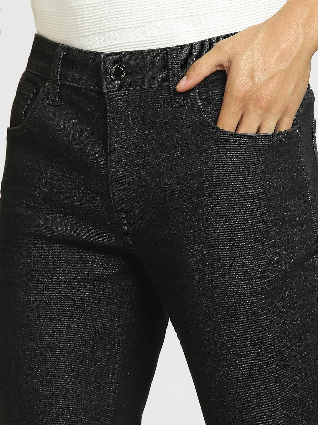 Black Low Rise Glenn Slim Jeans