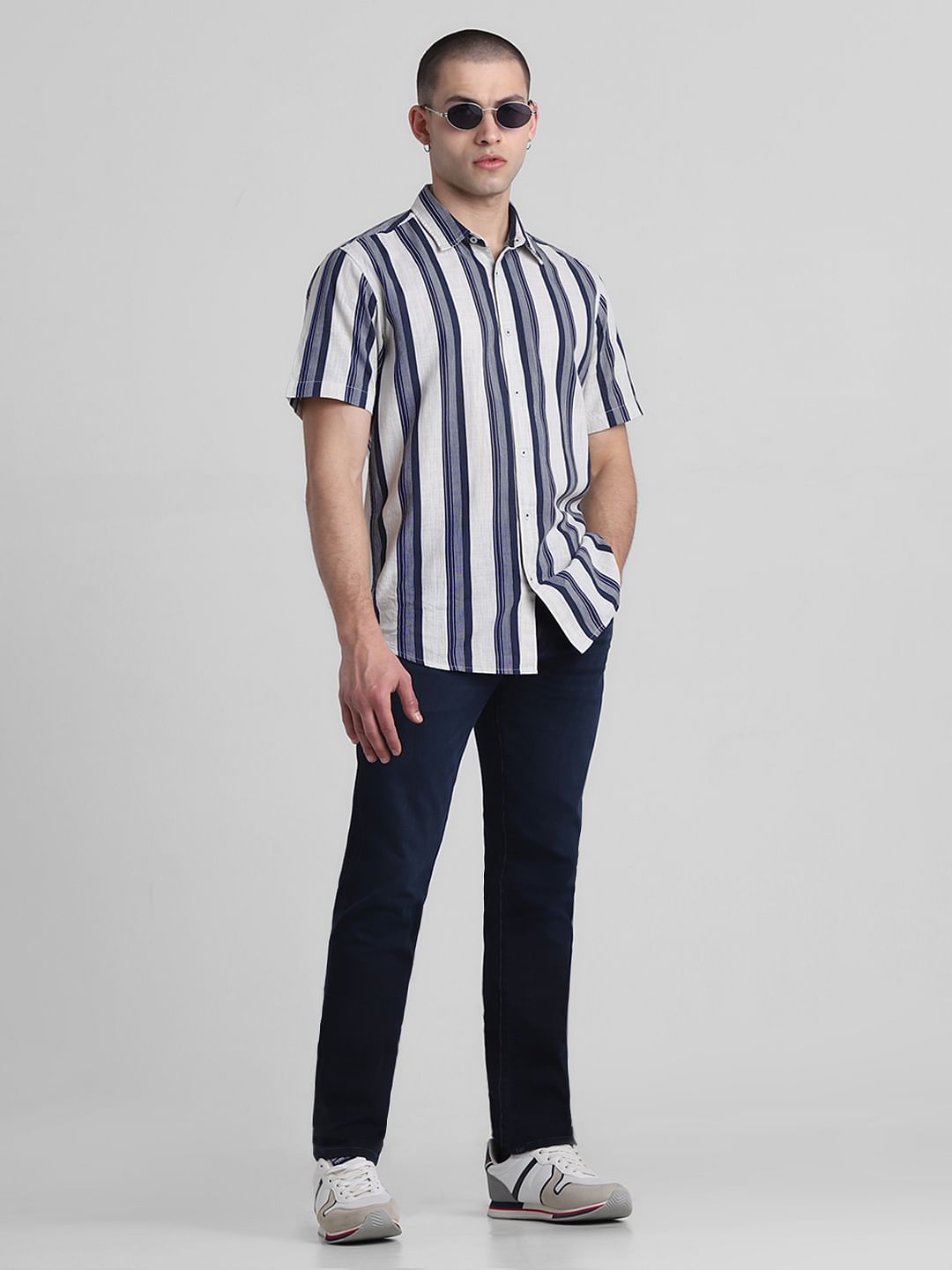 Dark Blue Low Rise Glenn Slim Fit Jeans