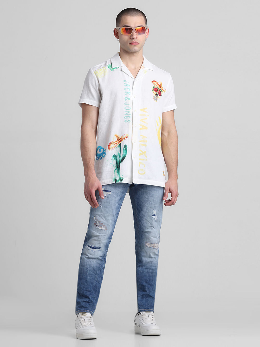 Light Blue Distressed Glenn Slim Fit Jeans