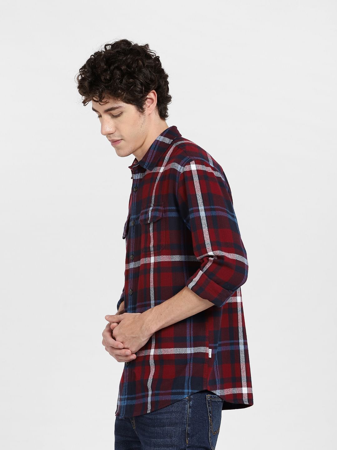 Red Check Full Sleeves Shirt