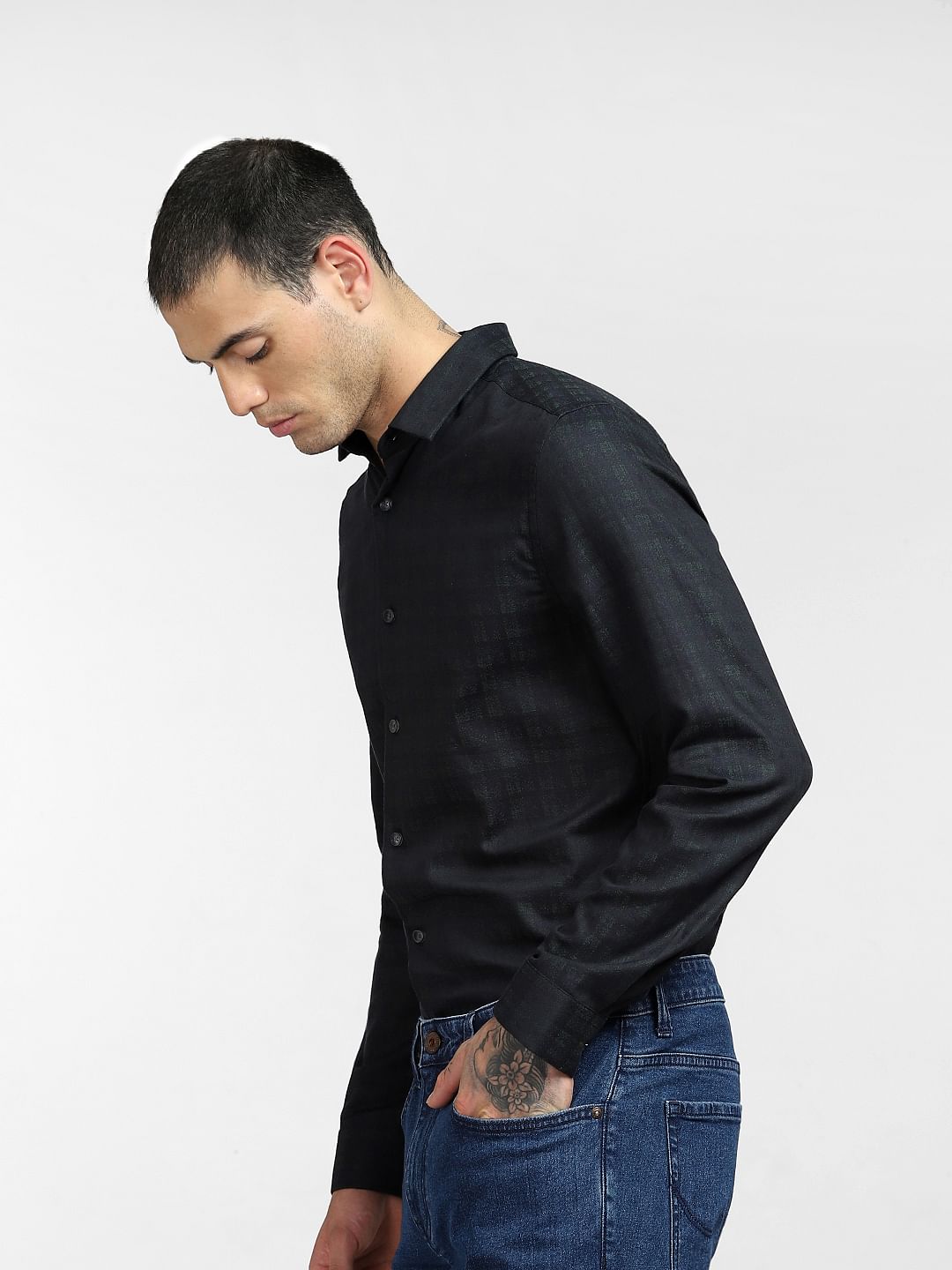 Green Check Full Sleeves Shirt