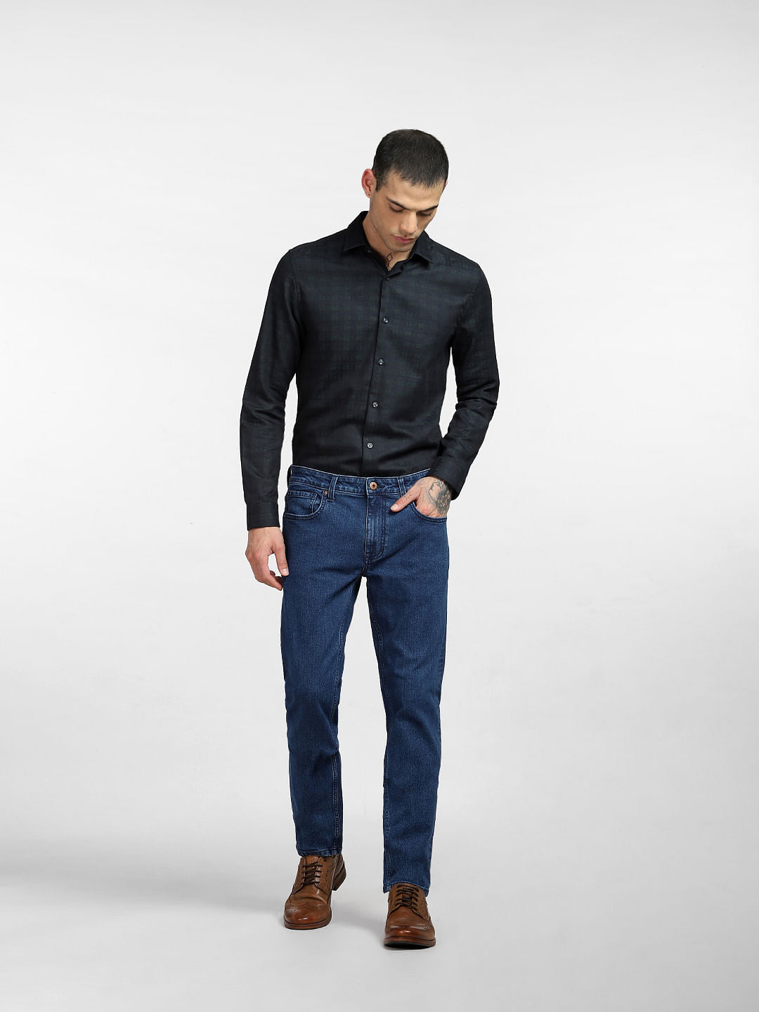 Green Check Full Sleeves Shirt