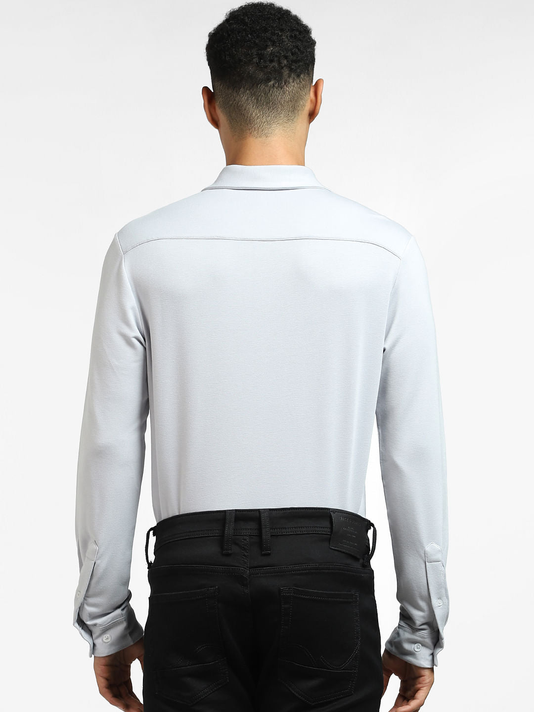 Blue Knit Full Sleeves Shirt