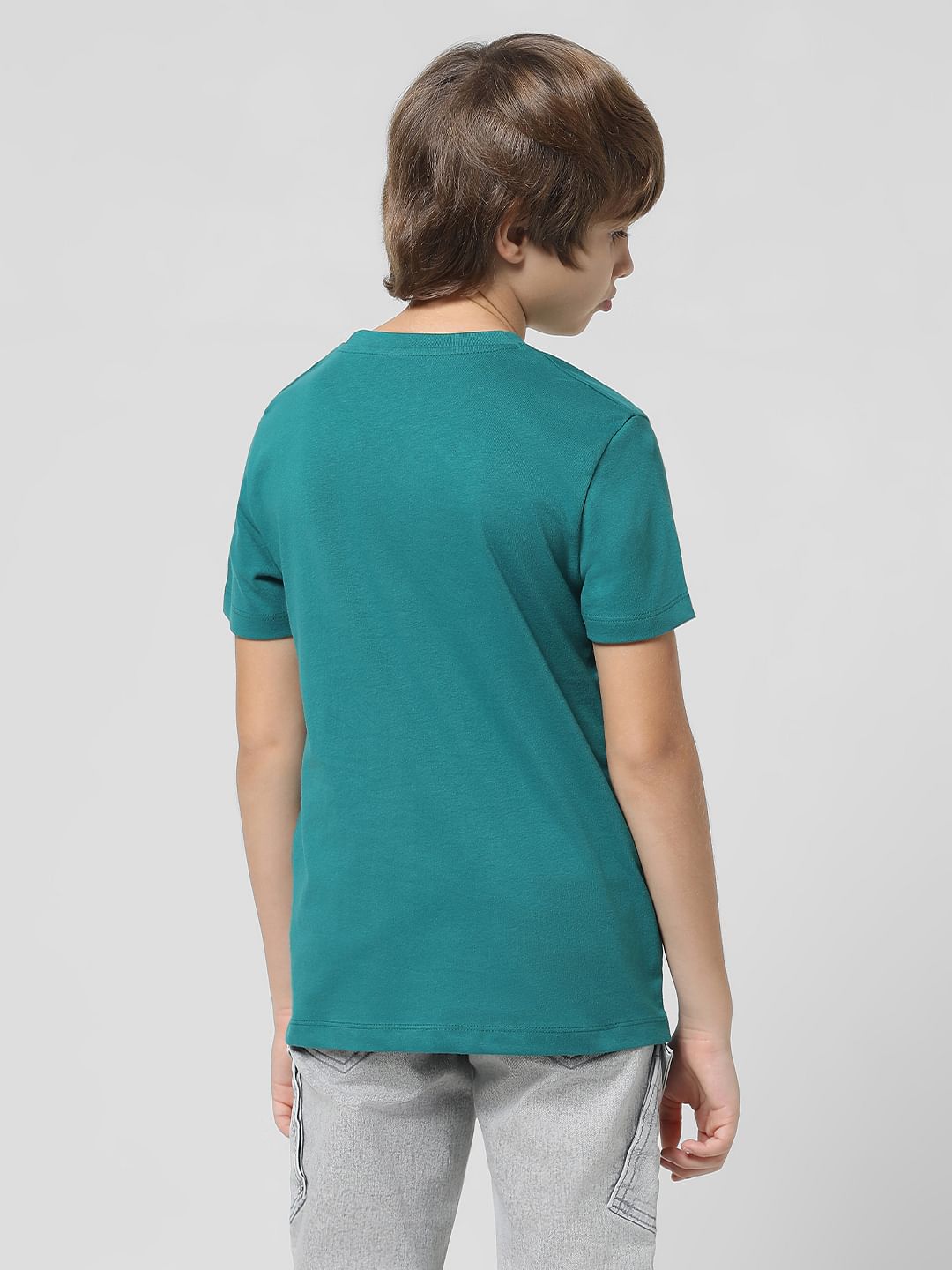 Teal Logo Print T-shirt