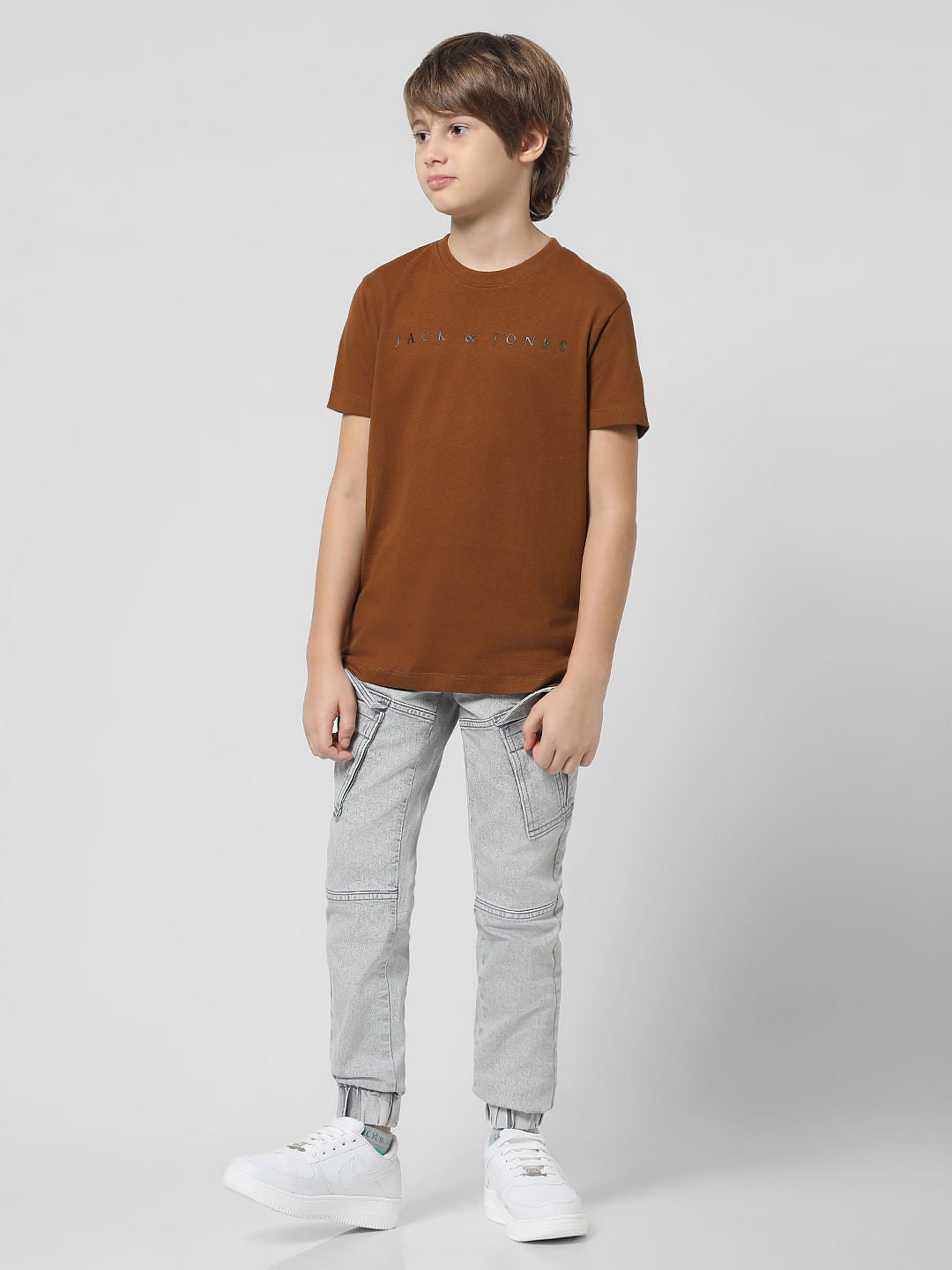 Brown Logo Print T-shirt