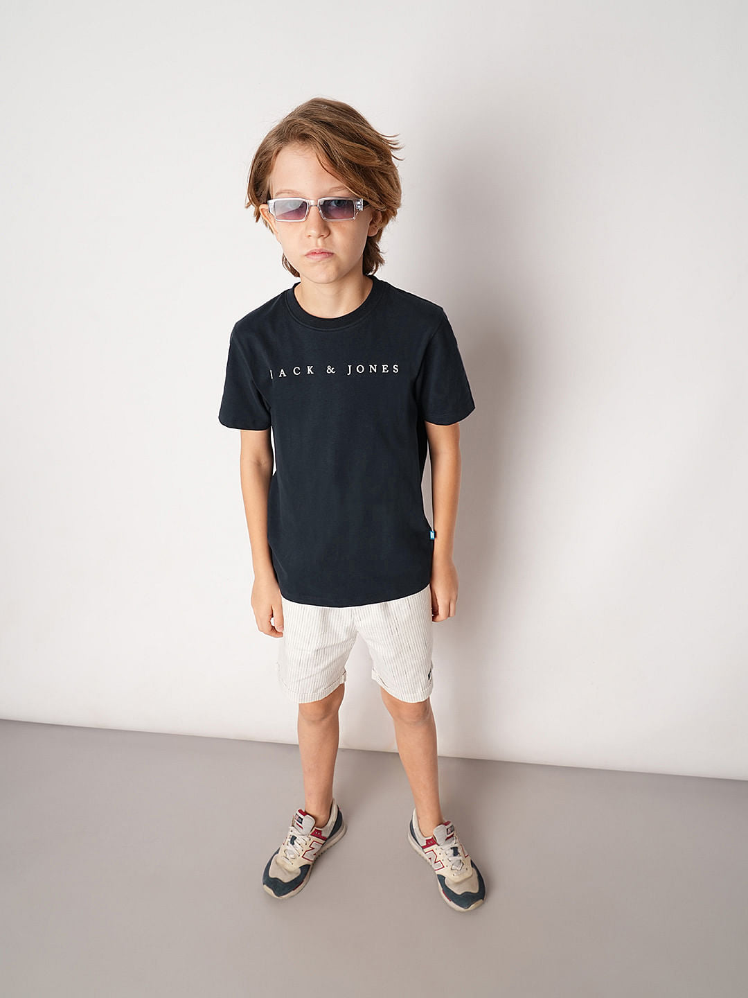 Navy Blue Logo Print T-shirt