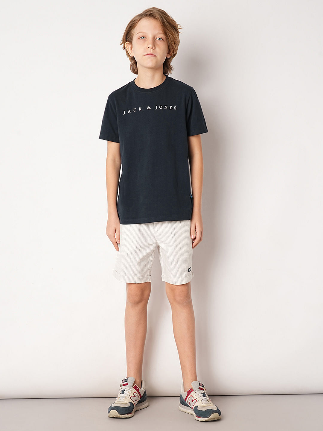 Navy Blue Logo Print T-shirt