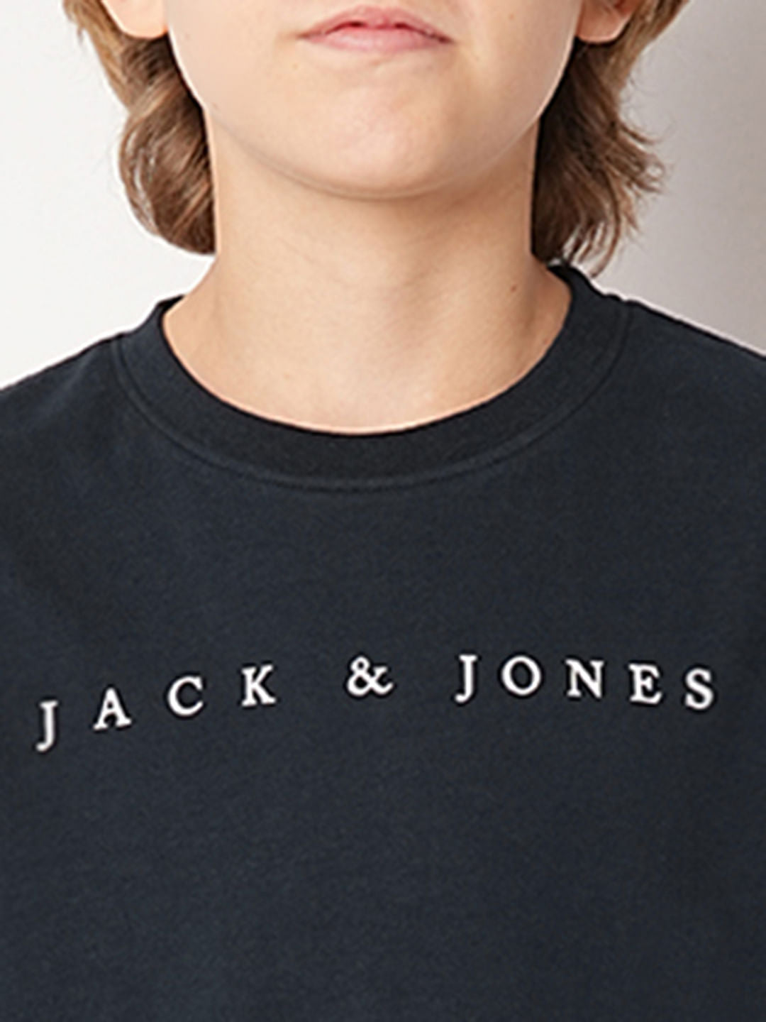 Navy Blue Logo Print T-shirt