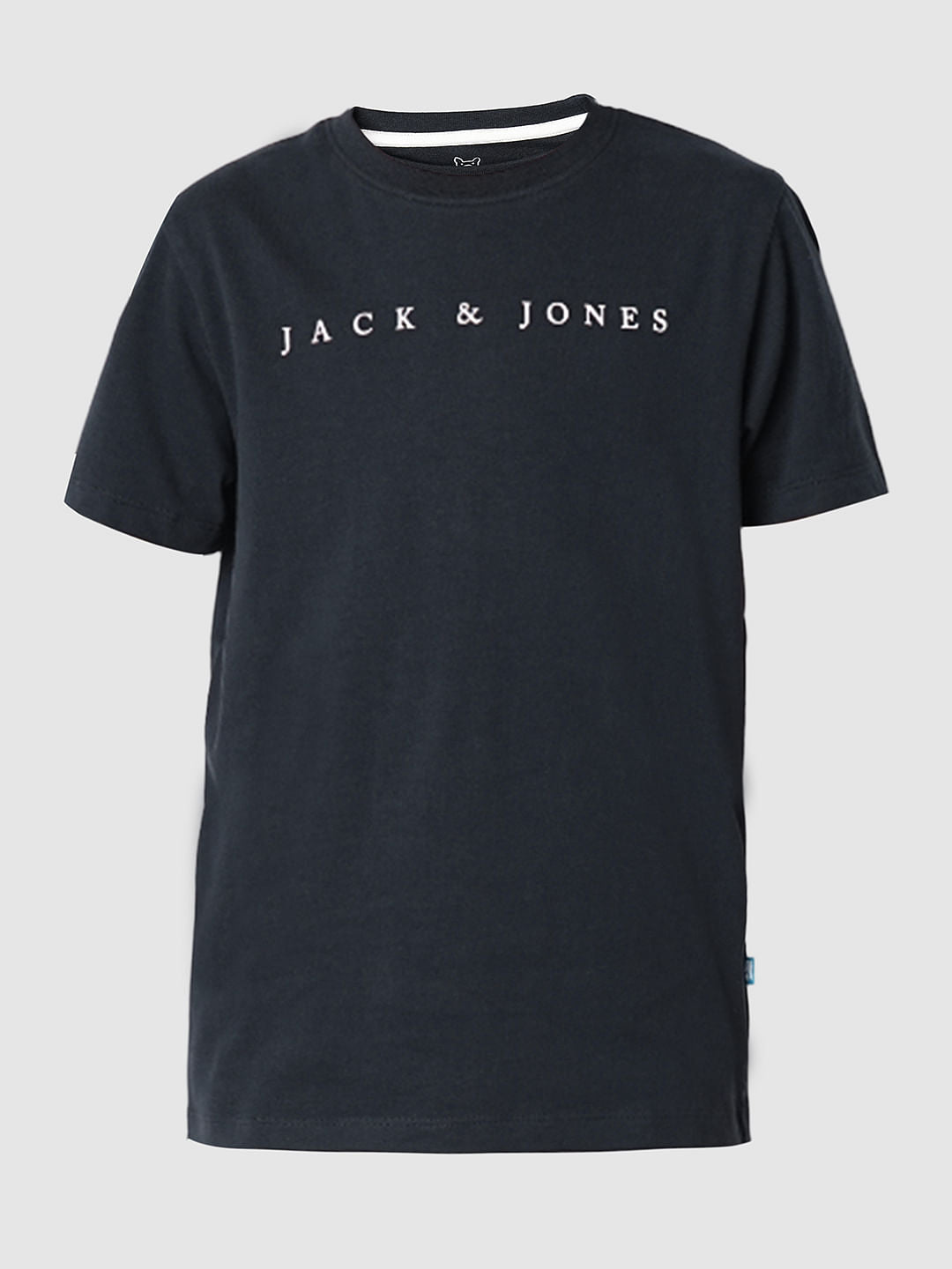 Navy Blue Logo Print T-shirt