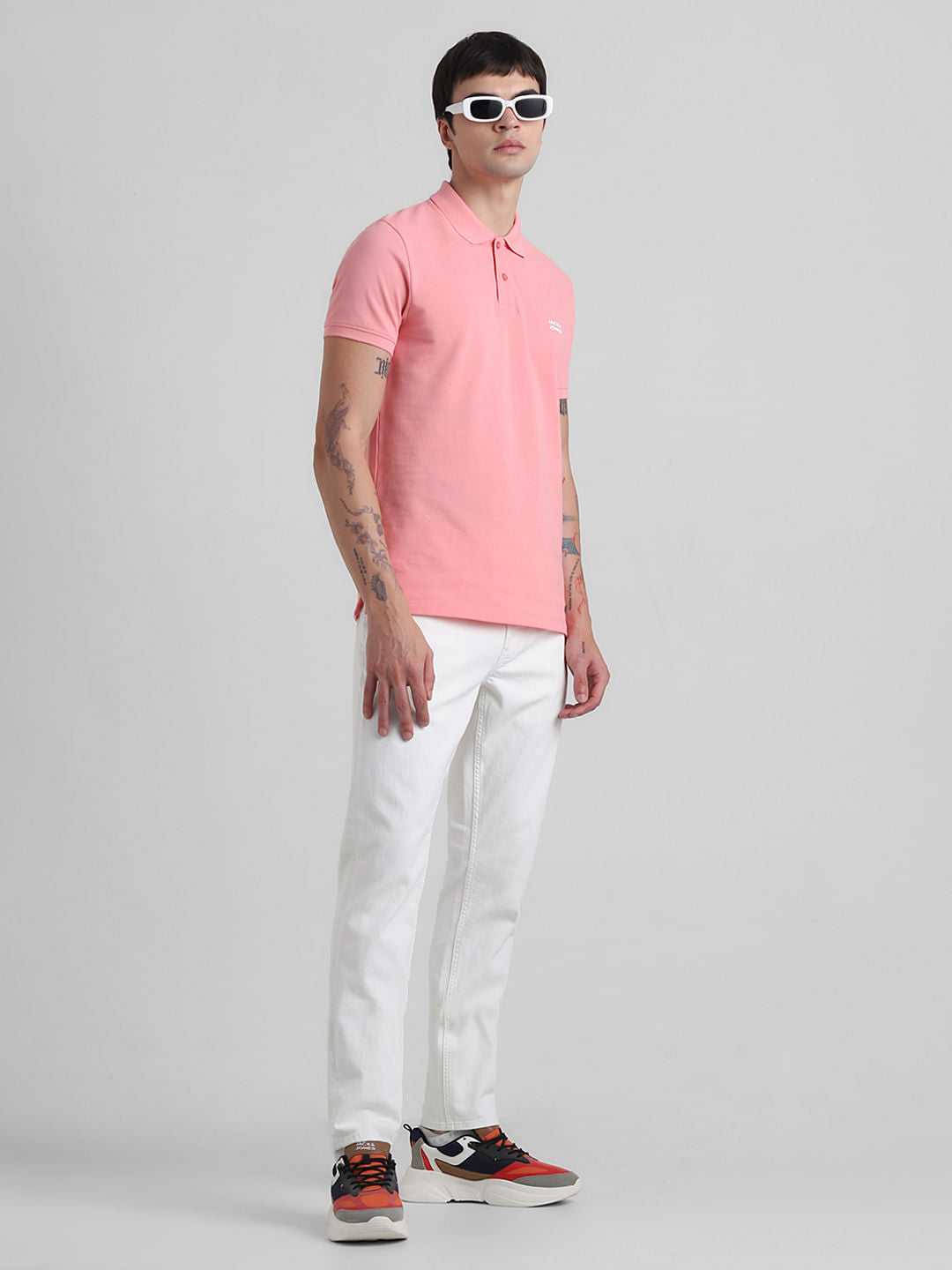 White Low Rise Glenn Slim Fit Jeans