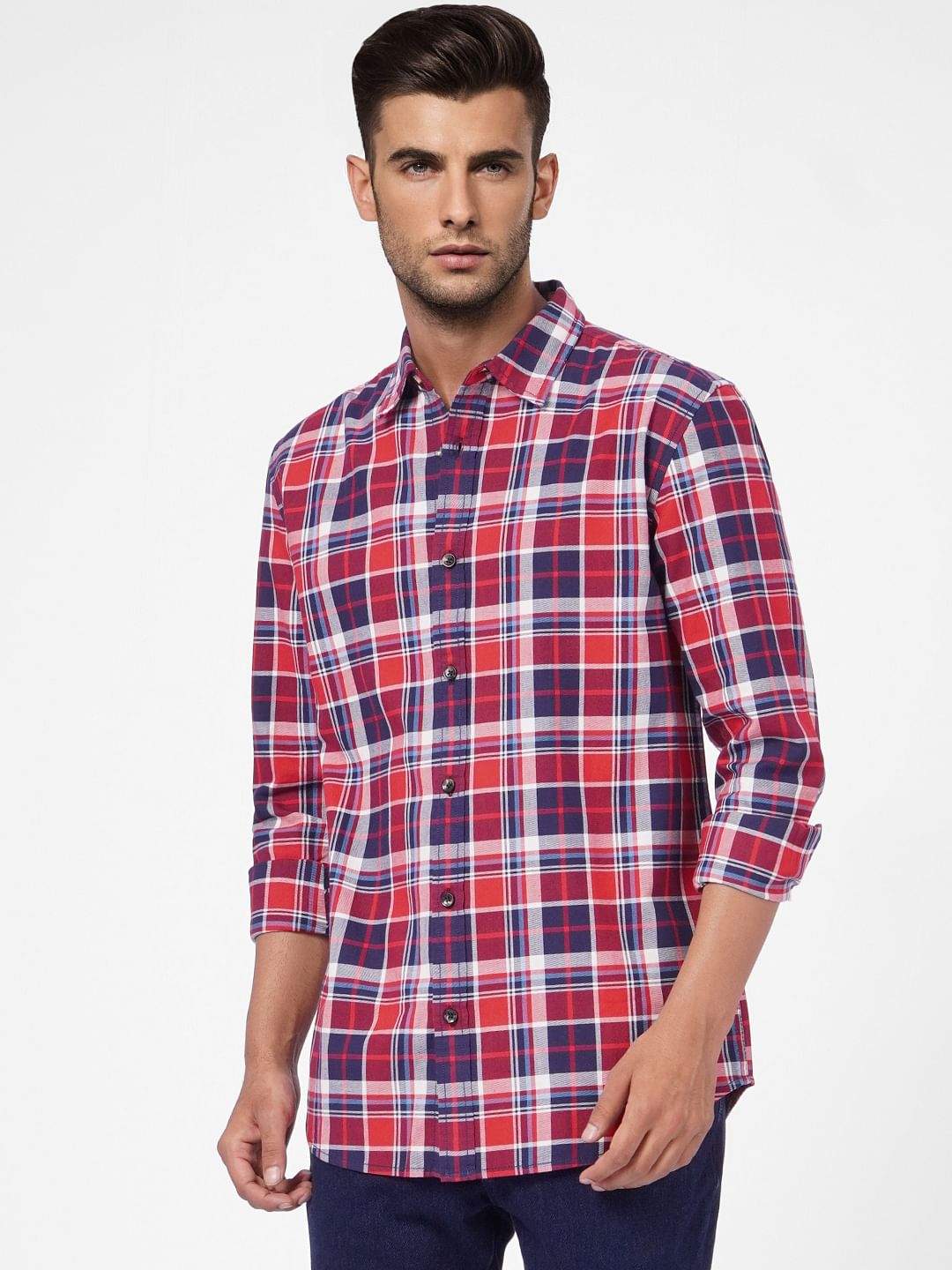 Red Check Full Sleeves Shirt