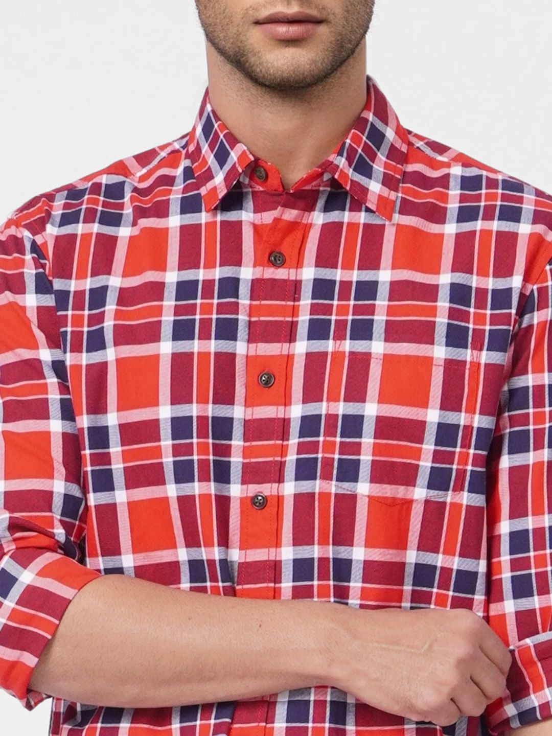 Red Check Full Sleeves Shirt