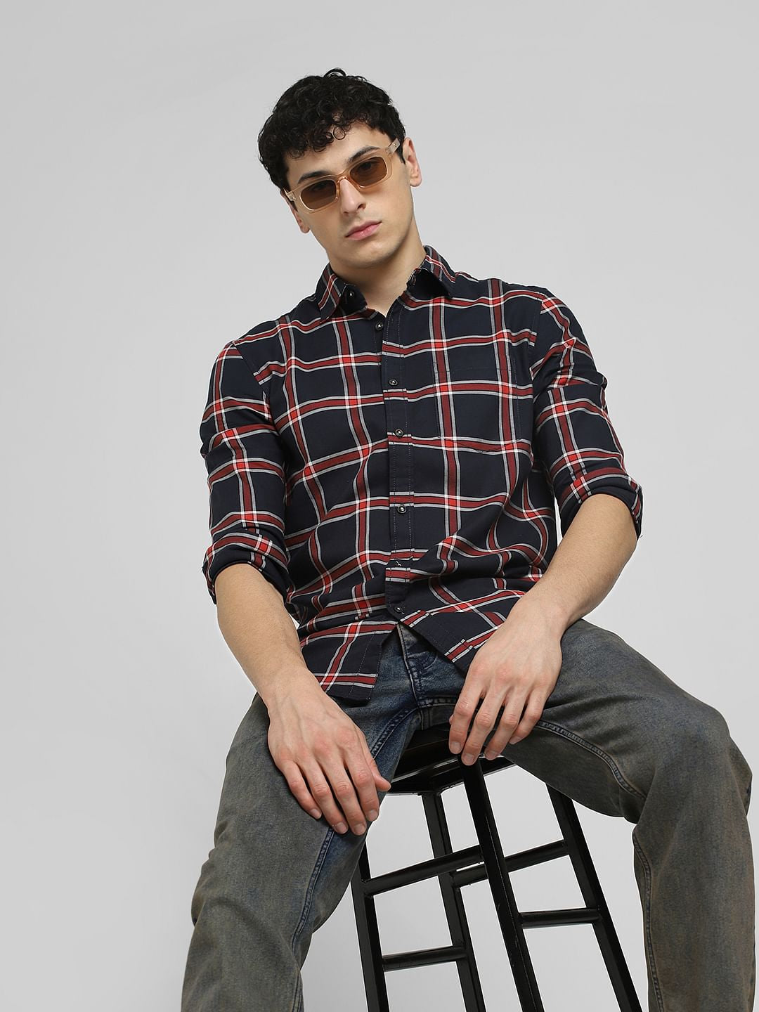 Blue Check Full Sleeves Shirt