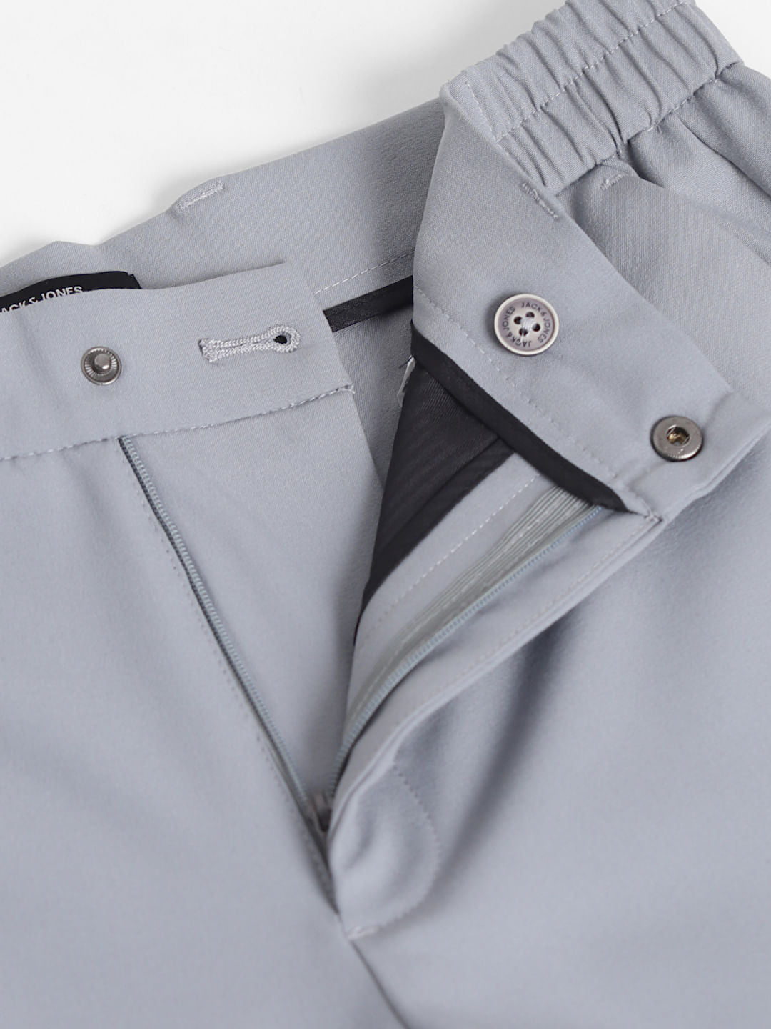 Grey Mid Rise Casual Pants