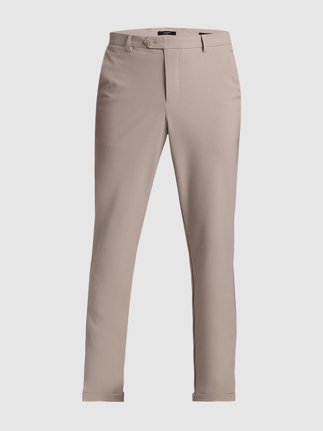 Brown Mid Rise Slim Fit Pants