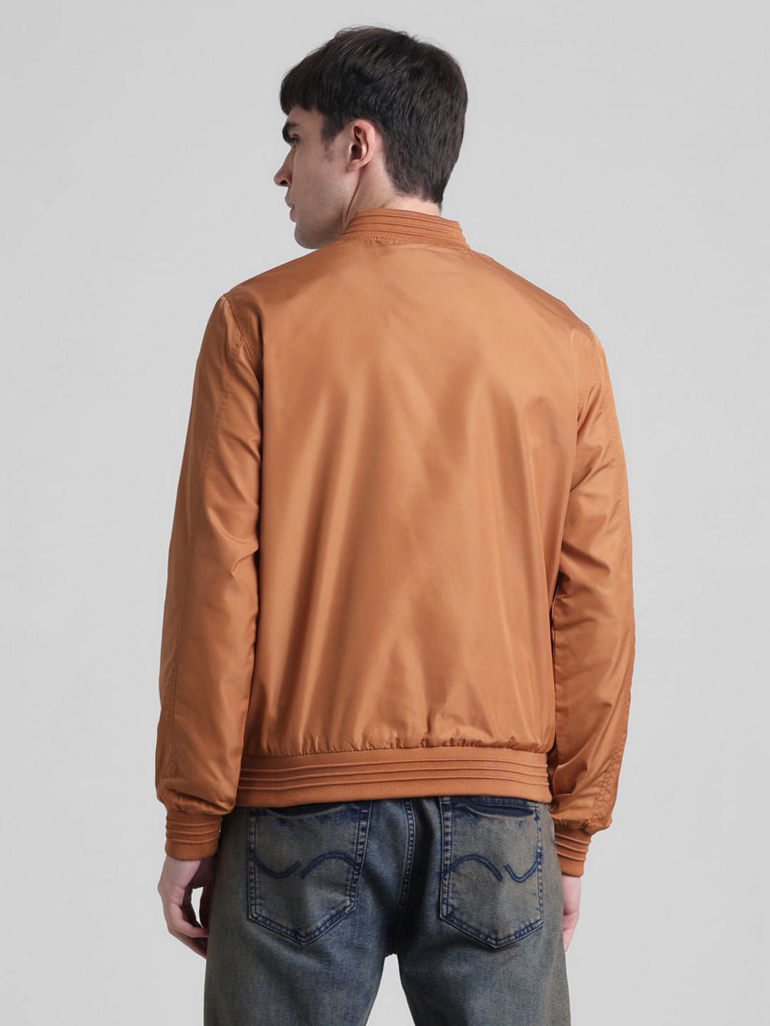 Brown Regular Fit Bomber Jacket