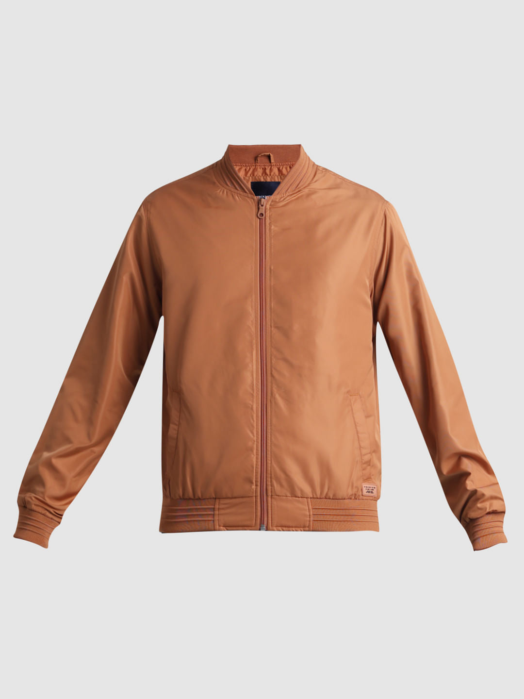 Brown Regular Fit Bomber Jacket
