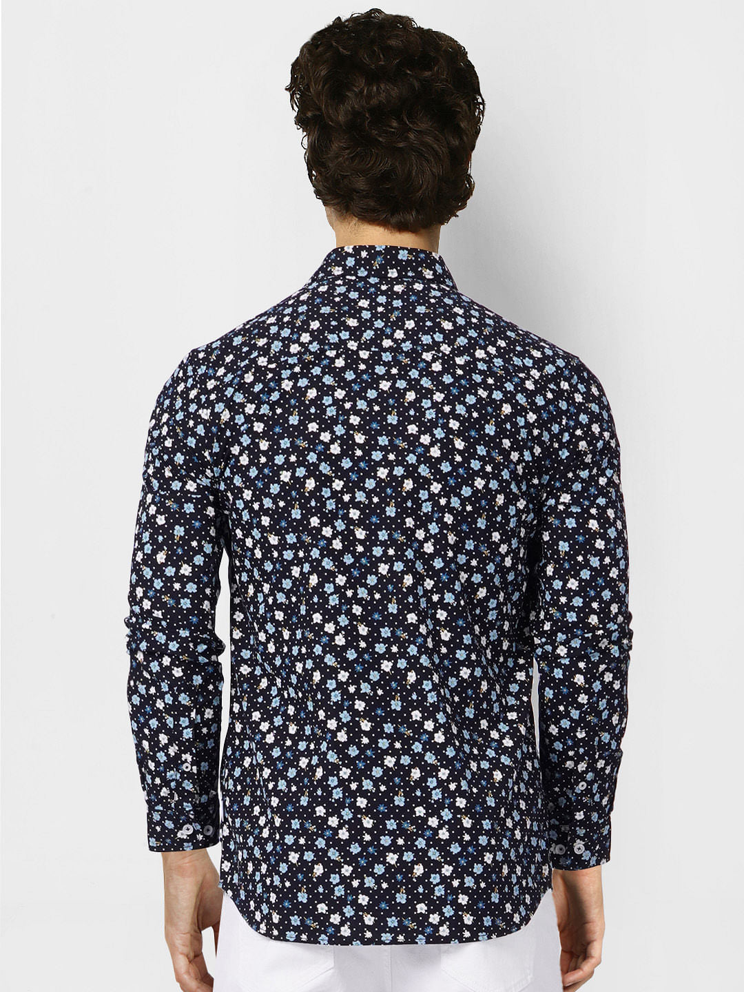 Black Floral Full Sleeves Shirt
