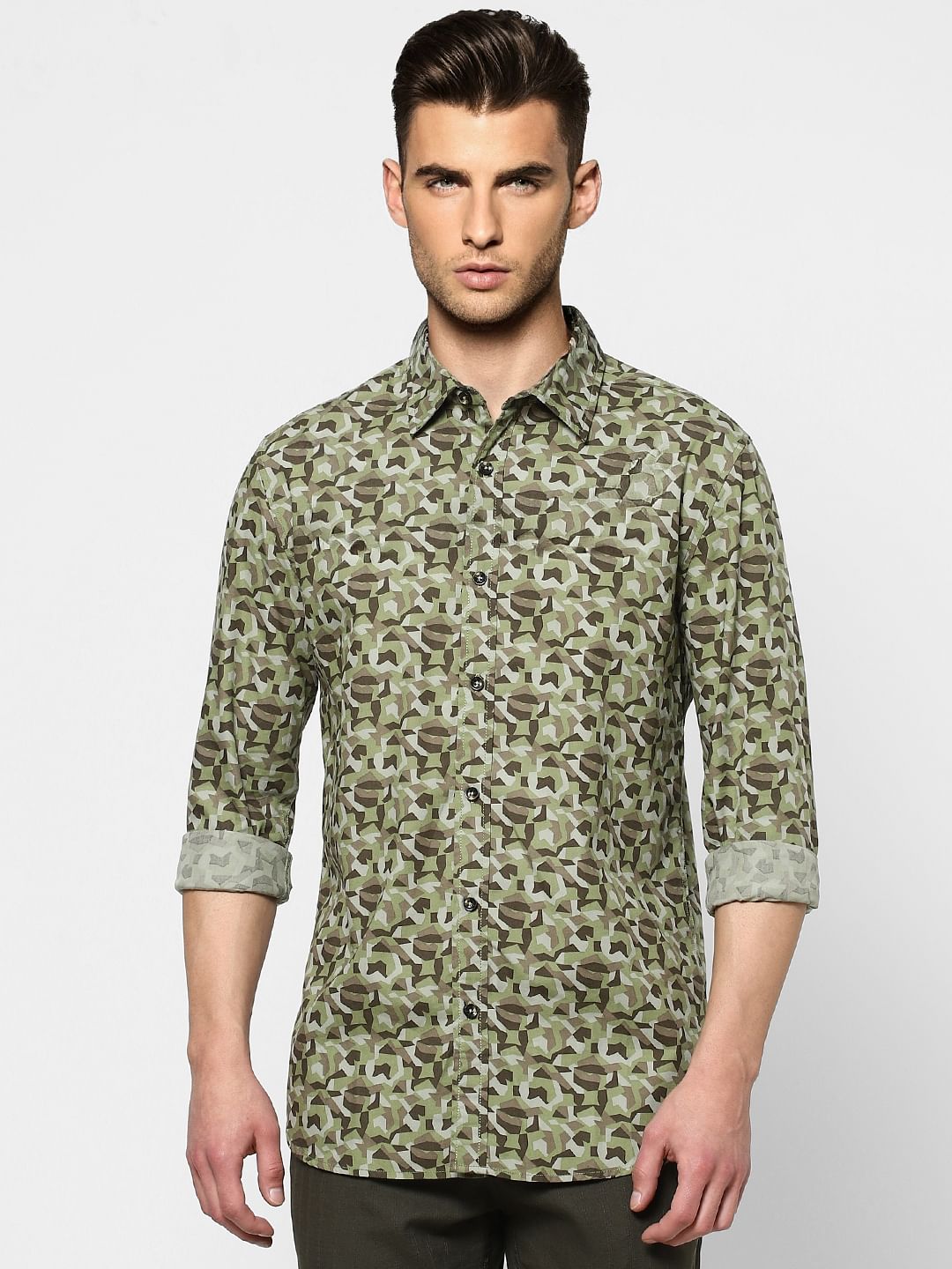Green Camo Full Sleeves Shirt